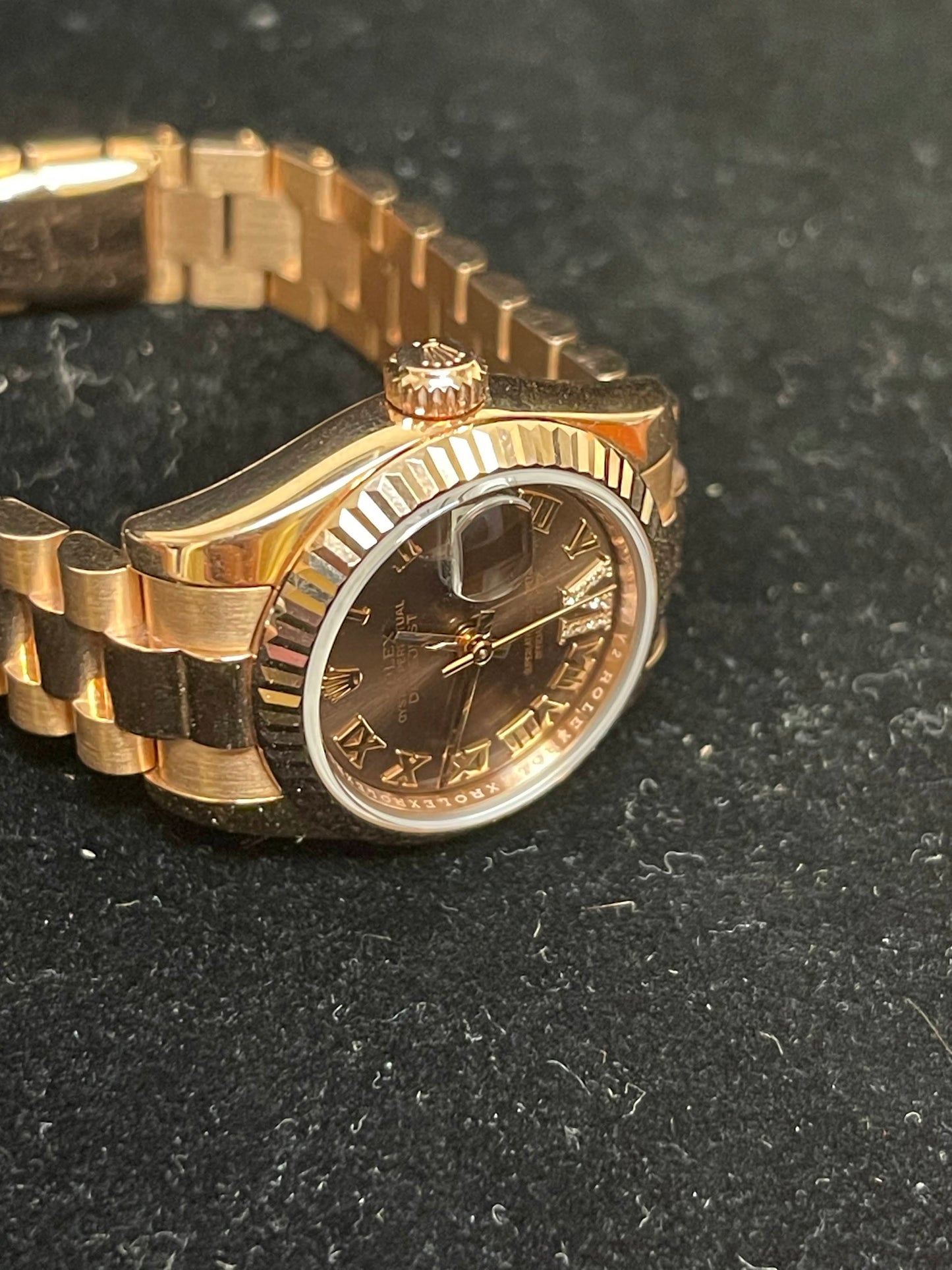 2021 Rolex Datejust 179175 Chocolate Roman Diamond RG President W/ Papers 26mm