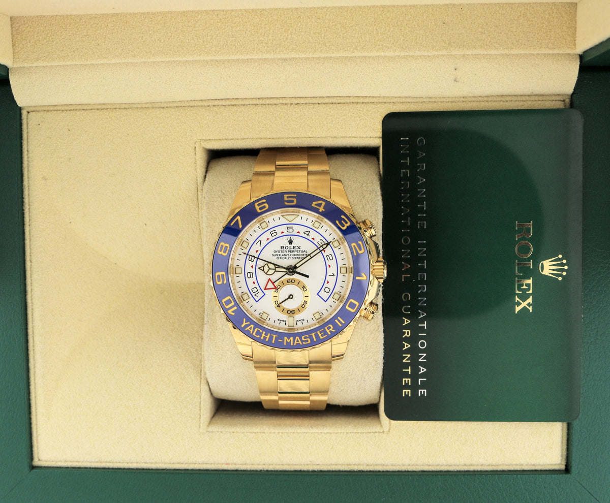 2022 Rolex Yacht-Master II 116688 White Dial 18kt Oyster With Papers 44mm