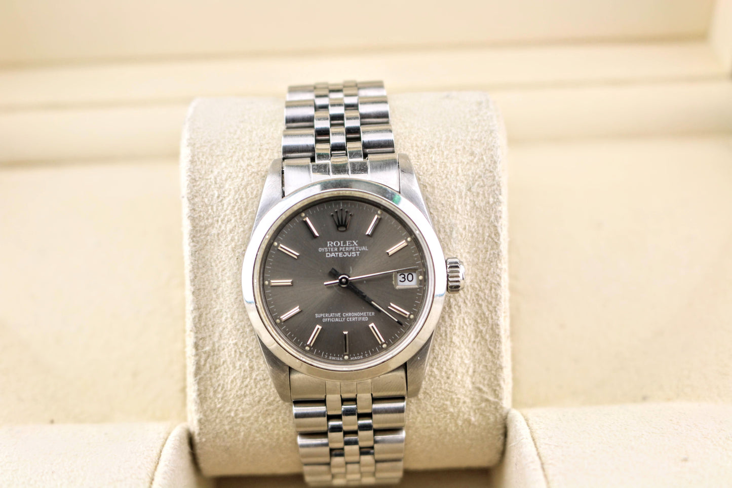 1984 Rolex Datejust 68273 Midsize Grey Dial SS Jubilee No Papers 31mm