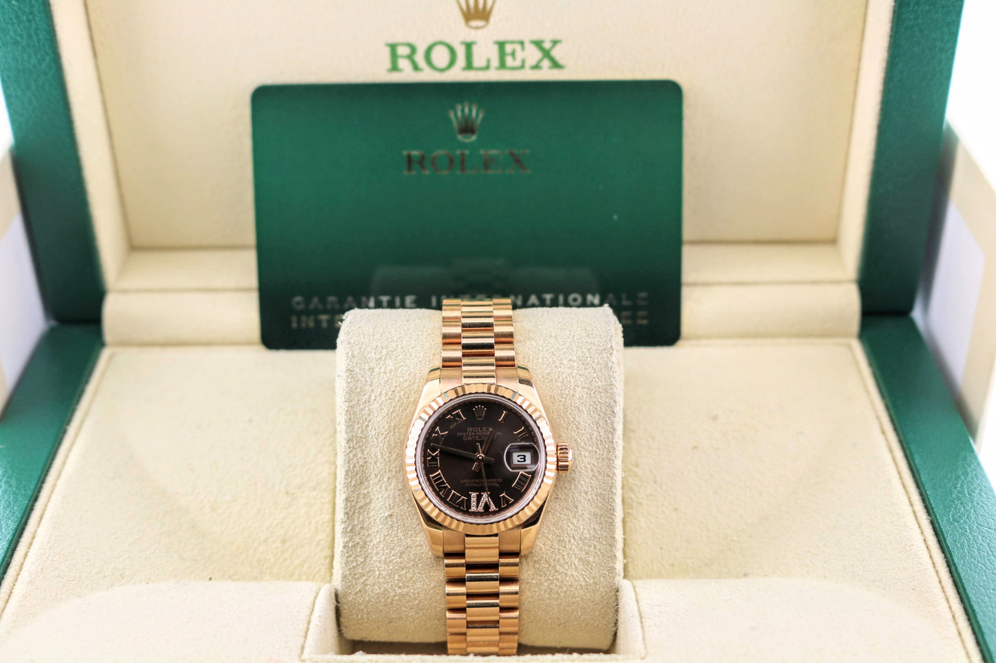 2021 Rolex Datejust 179175 Chocolate Roman Diamond RG President W/ Papers 26mm