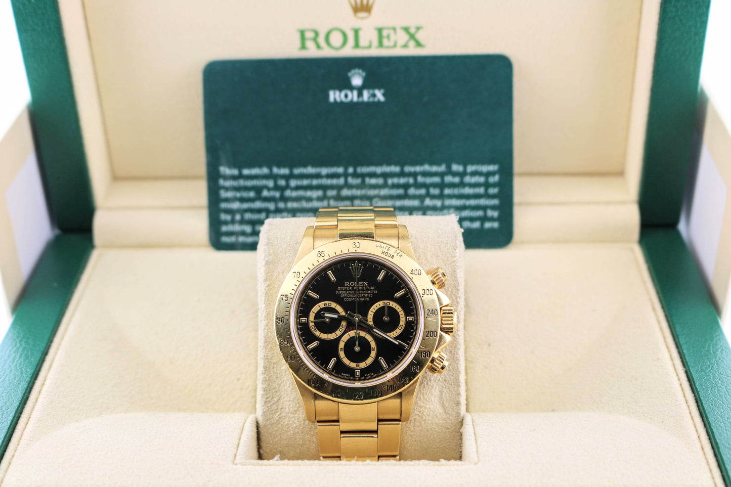 1990 Rolex Daytona 16528 Black Dial 18kt Oyster 2023 Rsc Papers 40mm