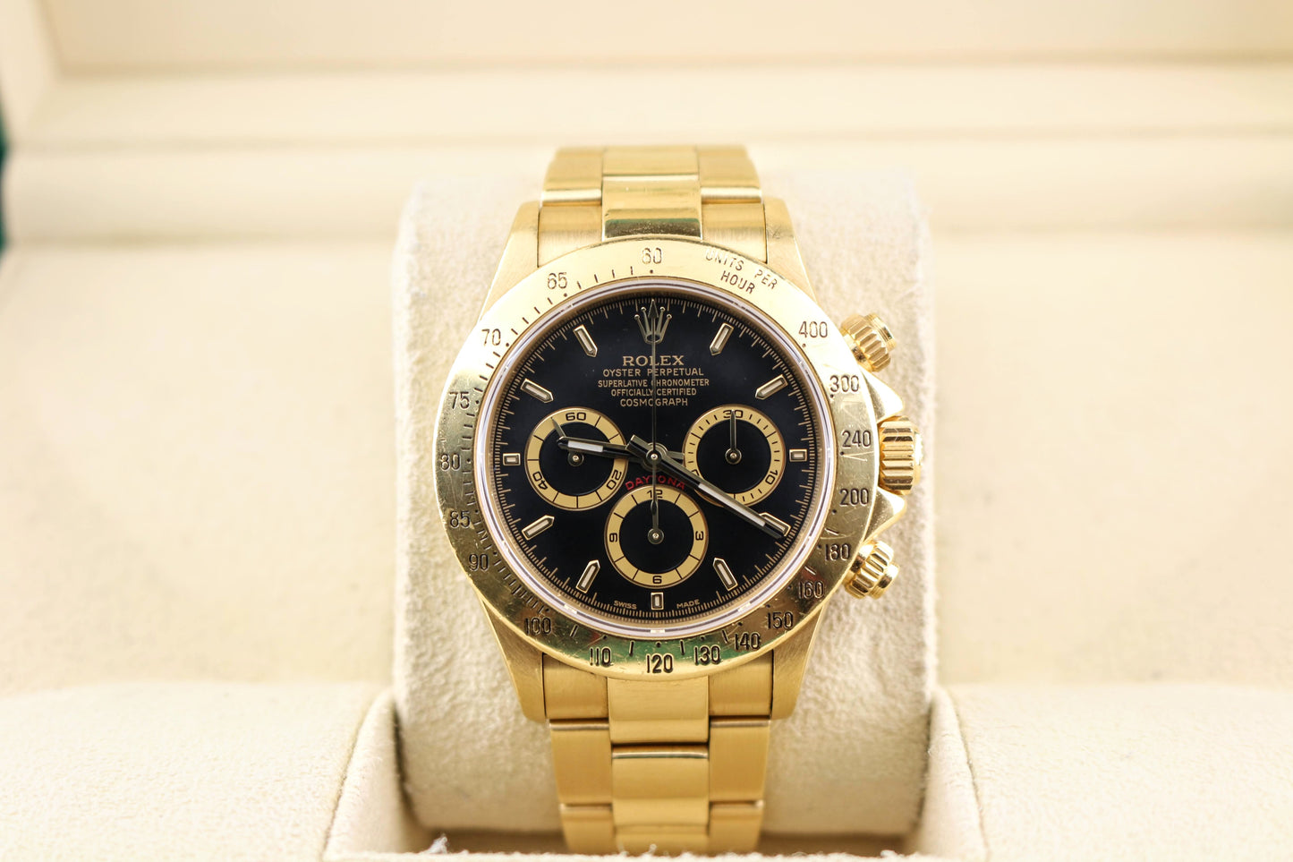 1990 Rolex Daytona 16528 Black Dial 18kt Oyster 2023 Rsc Papers 40mm