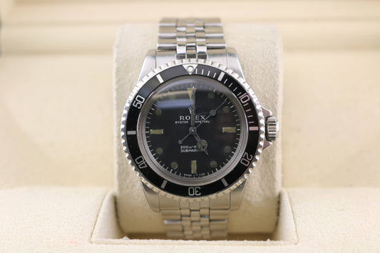 1967 Rolex Submariner 5513 Meter First Black Matte Dial SS Jubilee No Paper 40mm