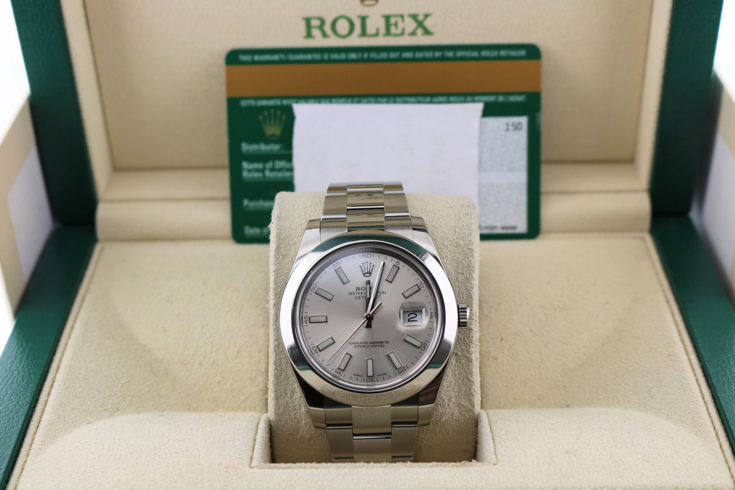 2018 Rolex Datejust 116300 Silver Dial SS Oyster With Papers 41mm