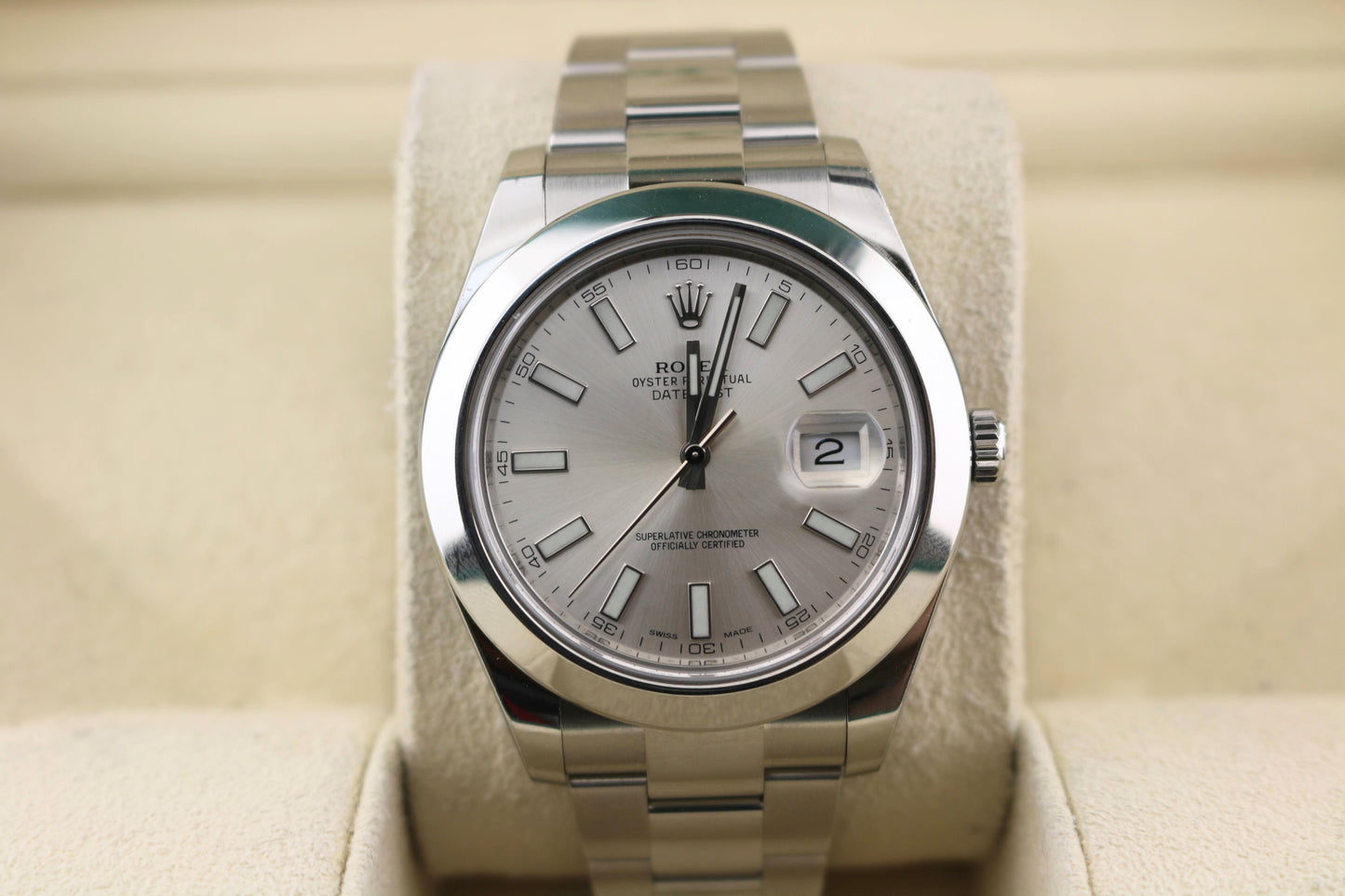 2018 Rolex Datejust 116300 Silver Dial SS Oyster With Papers 41mm