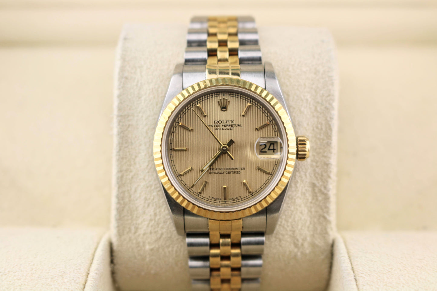 1993 Rolex Datejust 68273 Champagne Tapestry Dial TT Jubilee No Papers 31mm