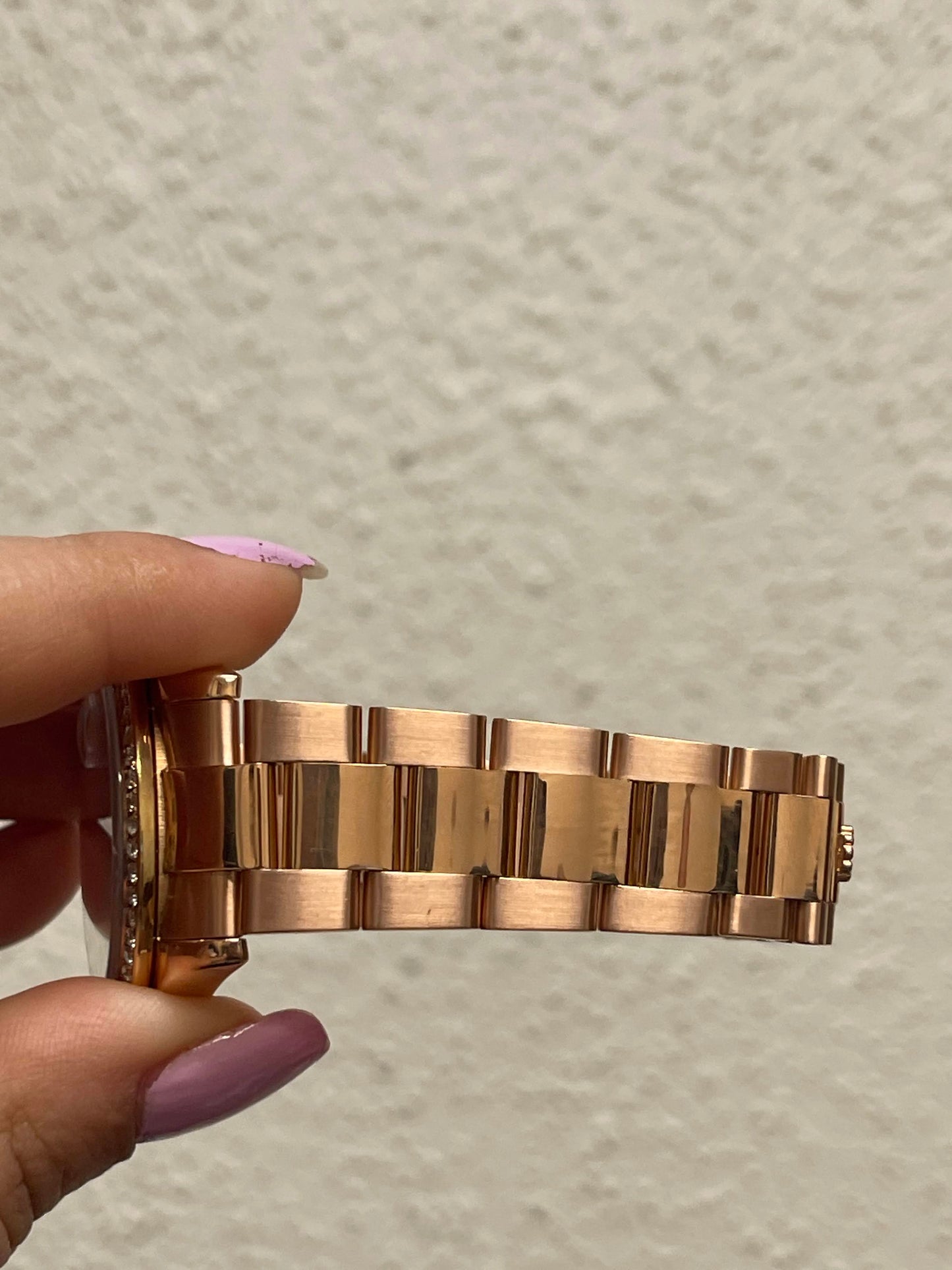 2002 Rolex Day-Date 118205 Everrose Dial 18kt Rose Gold W/Diamond Bezel 36mm