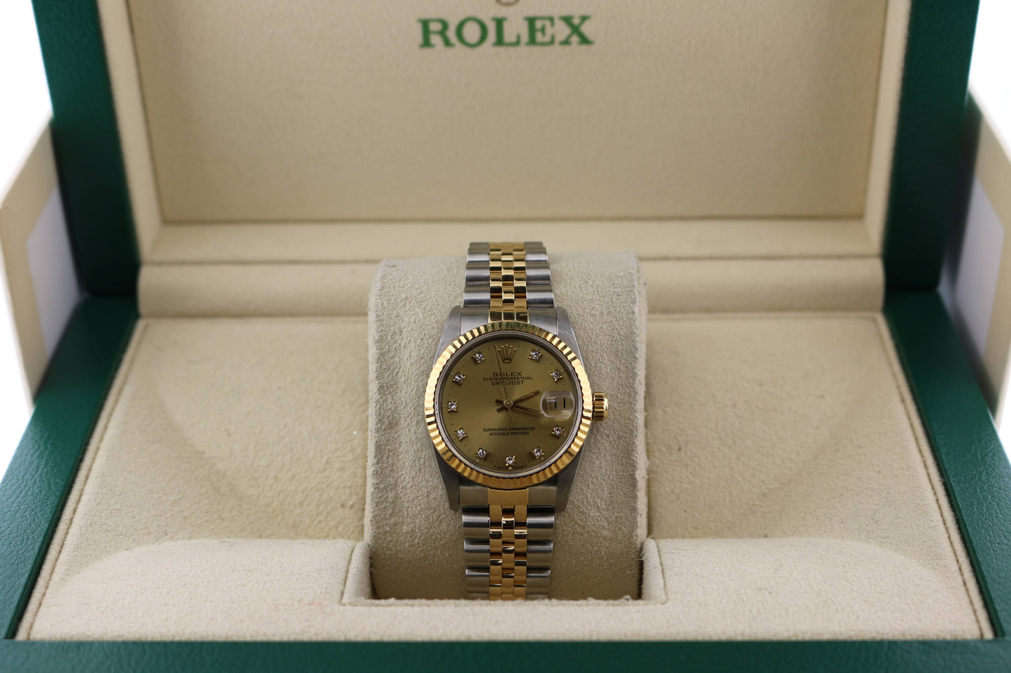 1991 Rolex Datejust 68273 Champagne Diamond Dial TT Jubilee No Papers 31mm