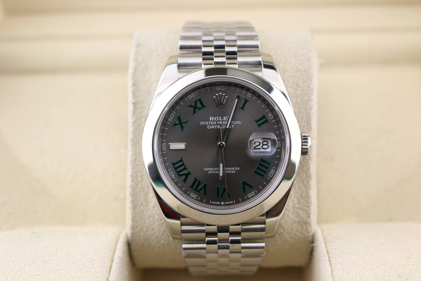 2020 Rolex Datejust 126300 Wimbledon Dial SS Jubilee With Papers 41mm