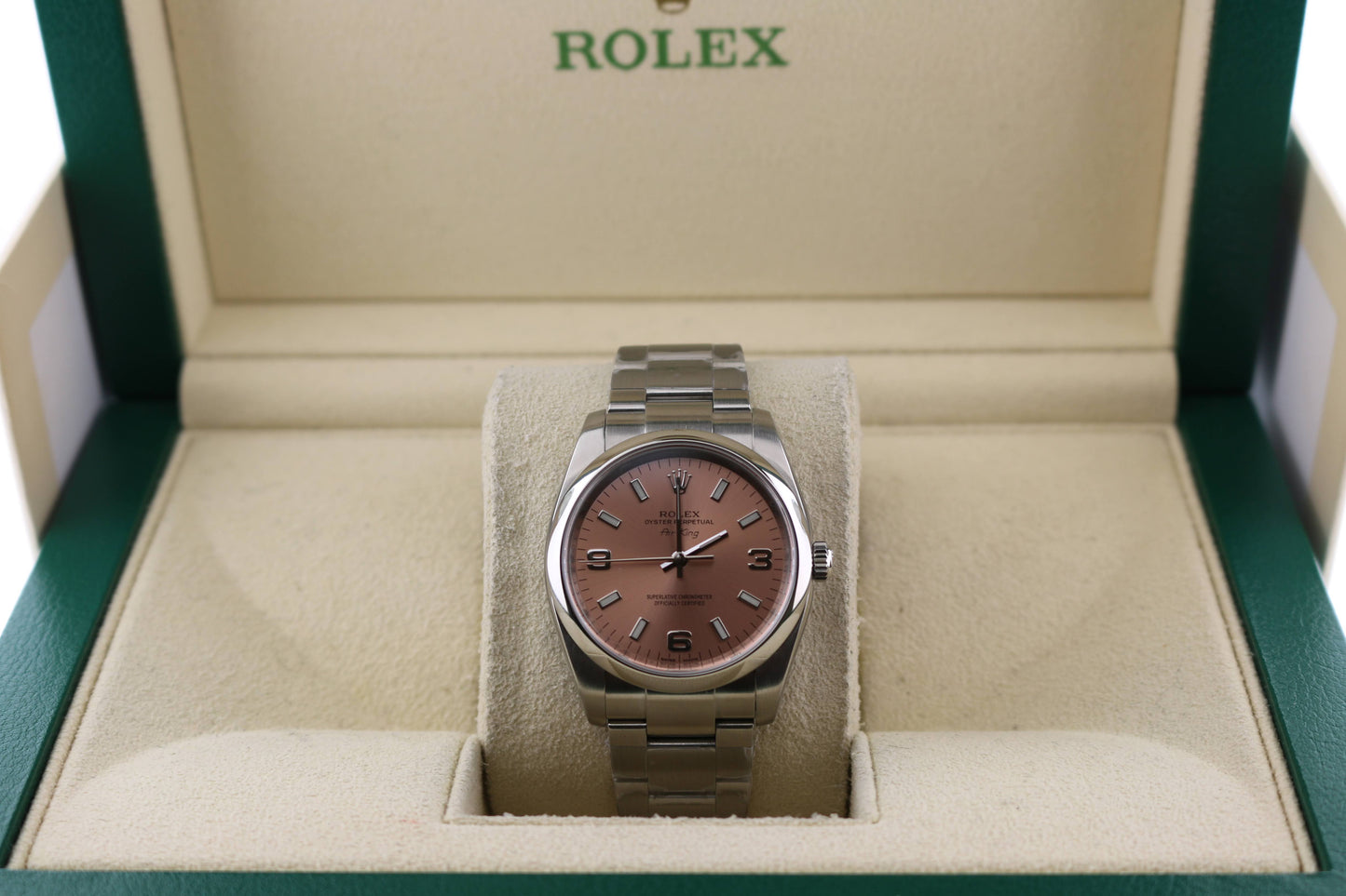 2014 Rolex Air King 114200 Pink Dial SS Oyster No Papers 34mm