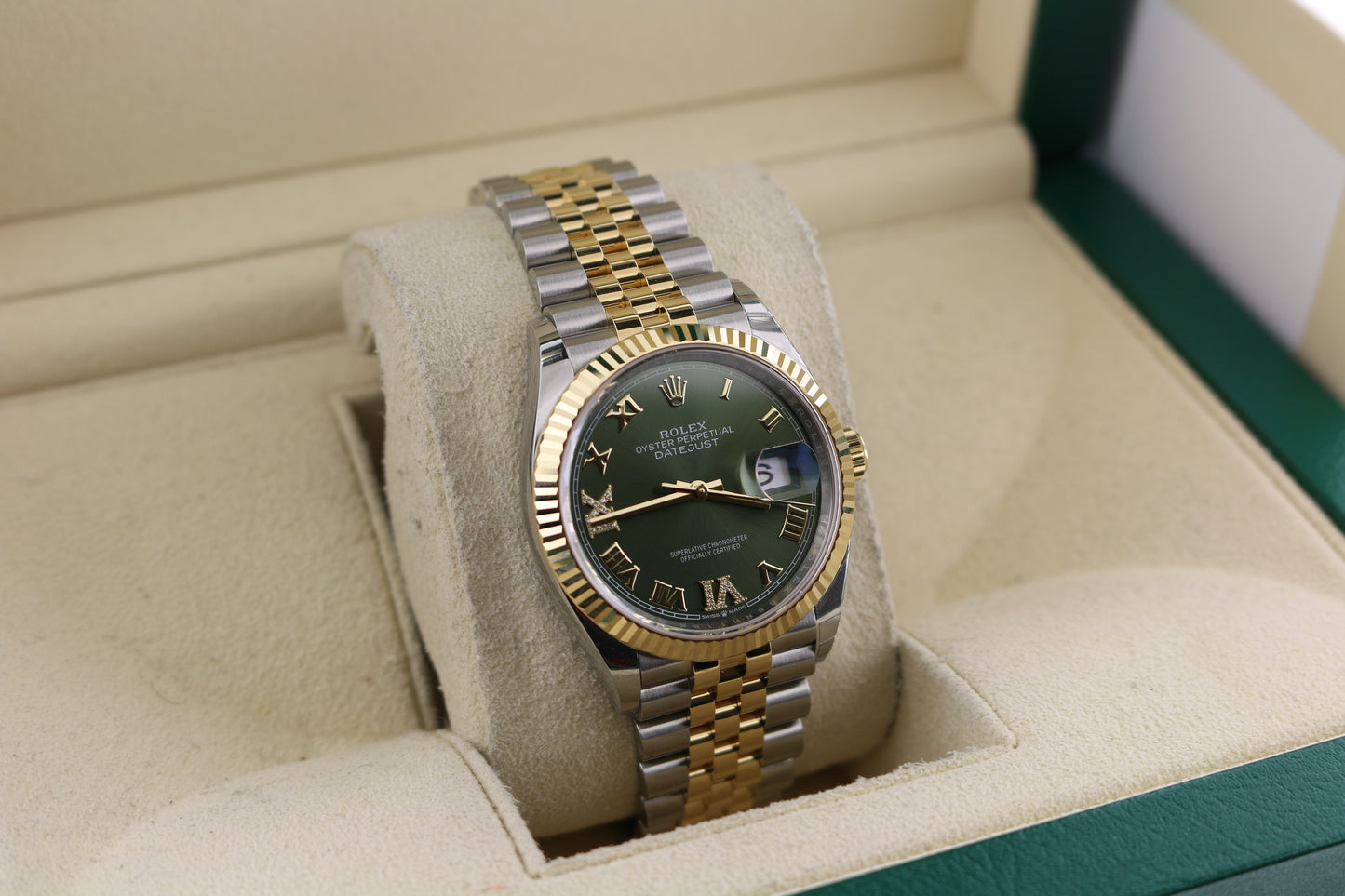Unworn 2023 Rolex Datejust 126233 Green Roman VI Diam TT Jubilee W/ Papers 36mm