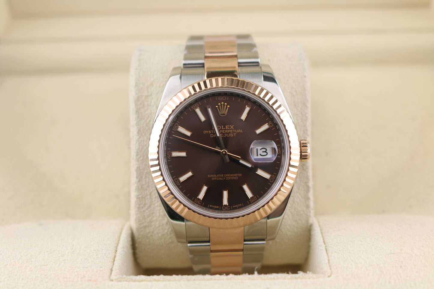 2017 Rolex Datejust 126331 Chocolate Dial RG Oyster With Papers 41mm