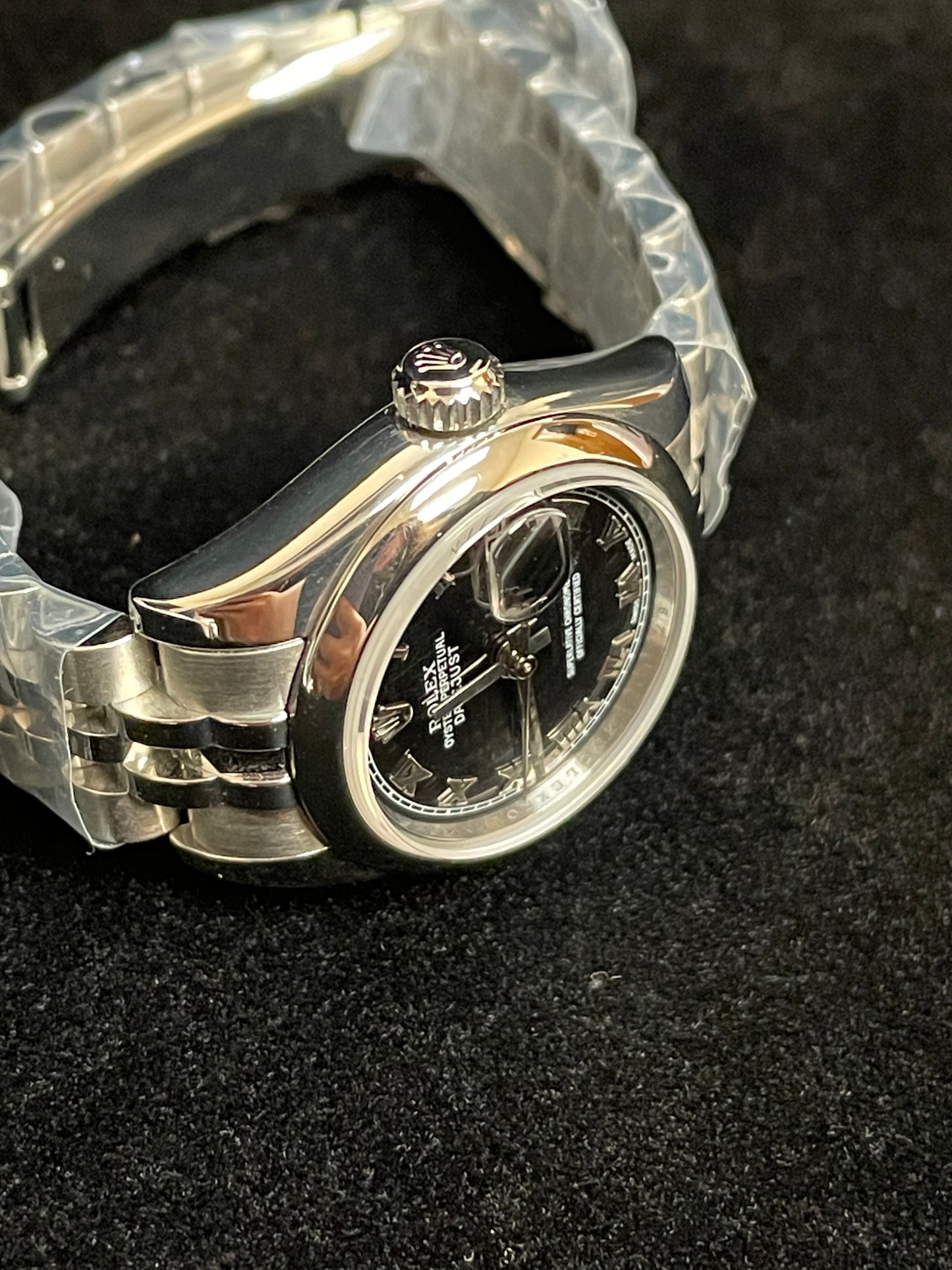 2008 Rolex Ladies Datejust 179160 Black Roman SS Jubilee No Papers 26mm