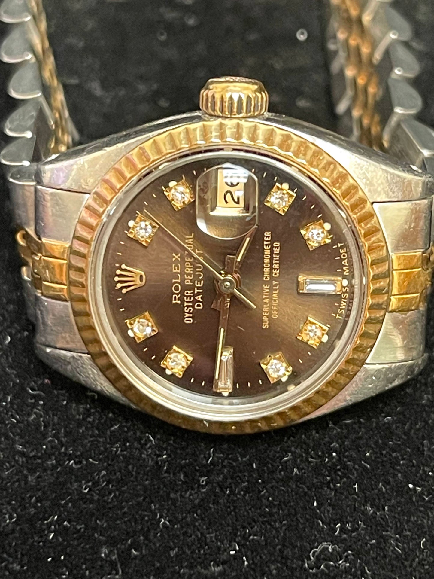 1983 Rolex Ladies Datejust 6917 Chocolate Diamond Dial TT Jubilee No Papers 26mm
