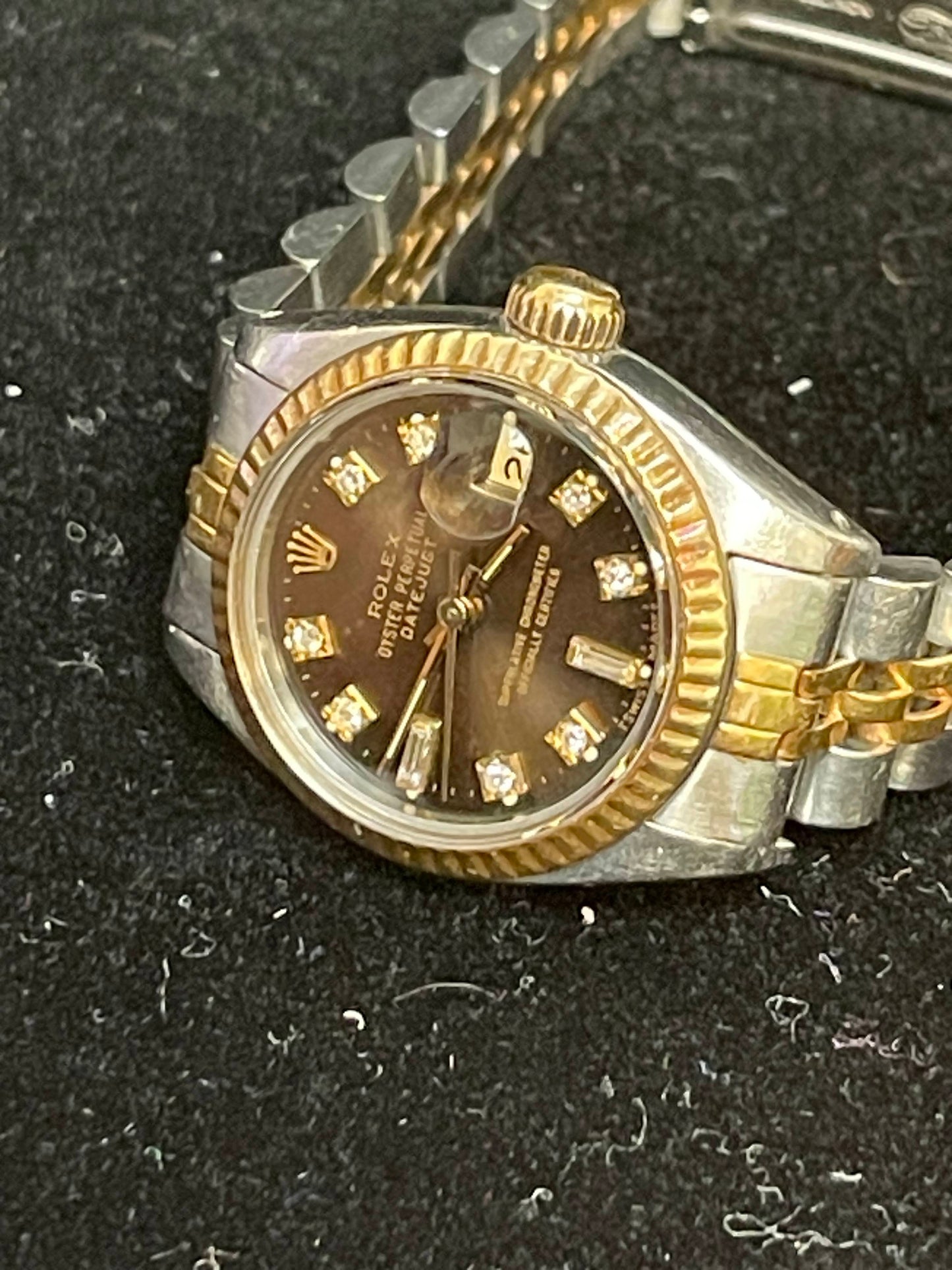 1983 Rolex Ladies Datejust 6917 Chocolate Diamond Dial TT Jubilee No Papers 26mm