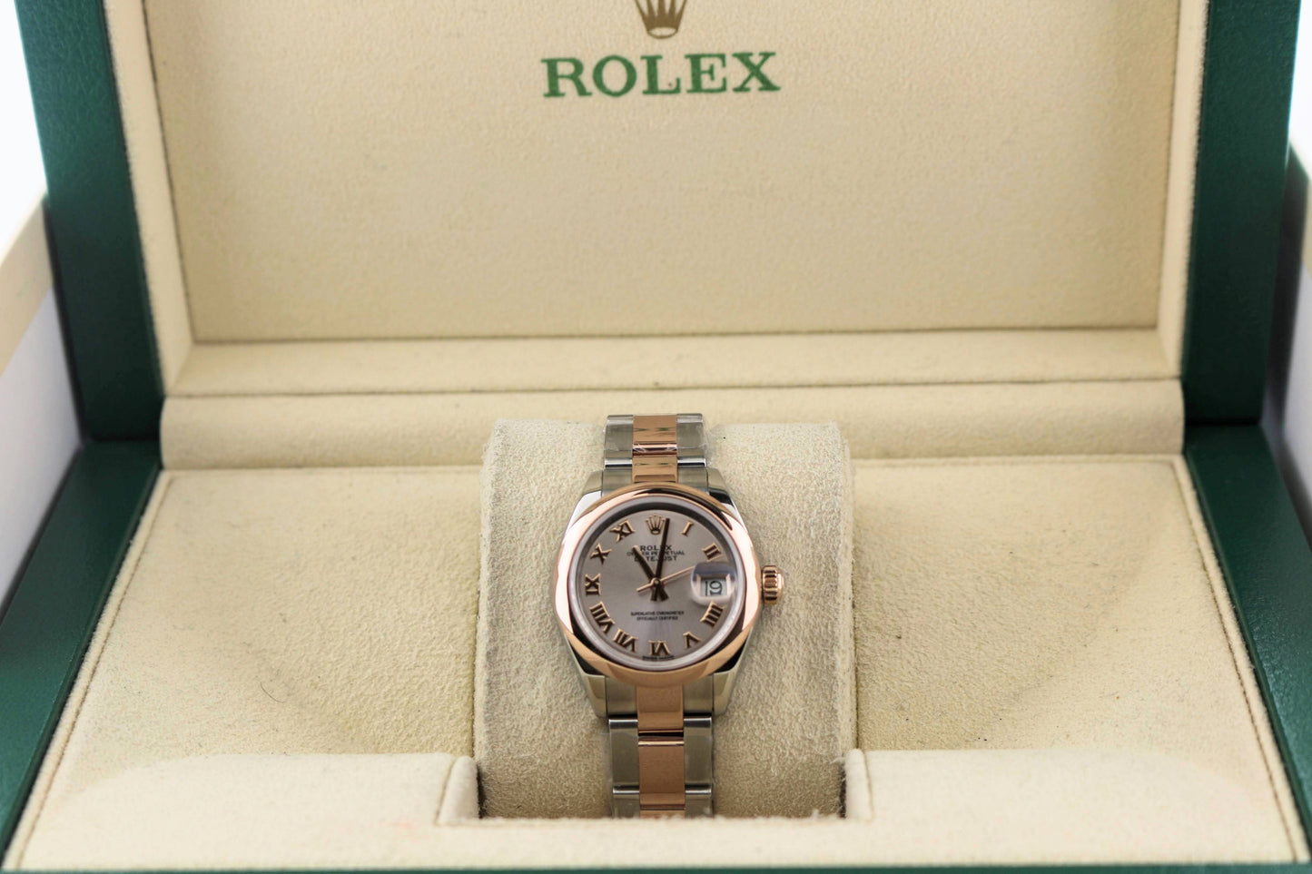 2022 Rolex Ladies Datejust 279161 Silver Roman Dial RG Oyster No Papers 28mm