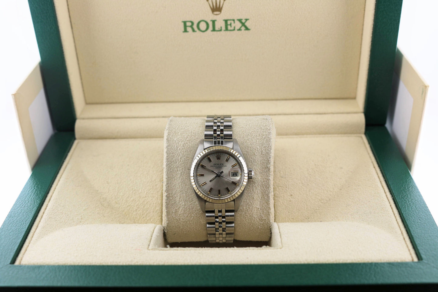 1982 Rolex Ladies Date 6917 Silver Dial SS Jubilee No Papers 26mm