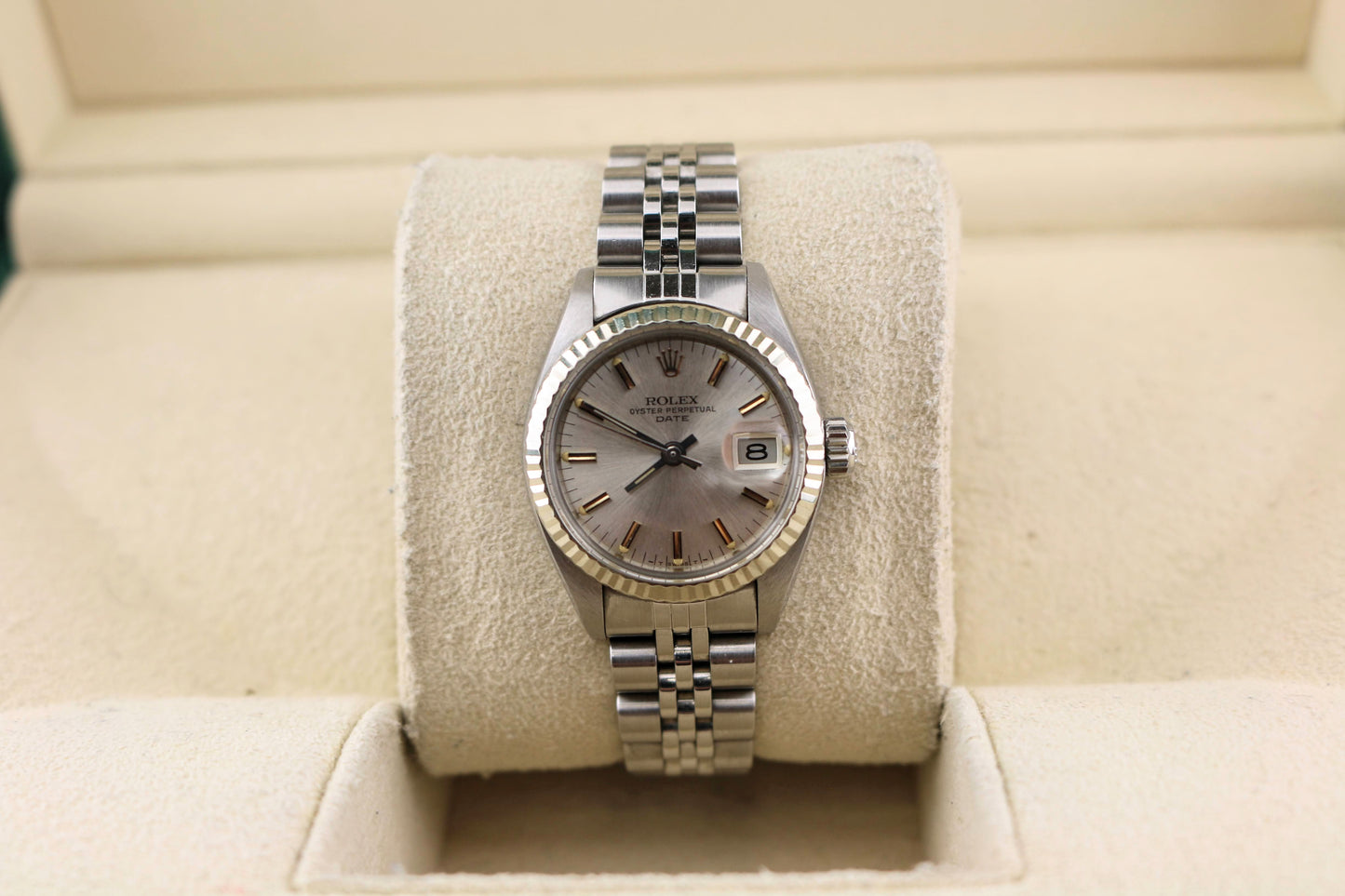 1982 Rolex Ladies Date 6917 Silver Dial SS Jubilee No Papers 26mm
