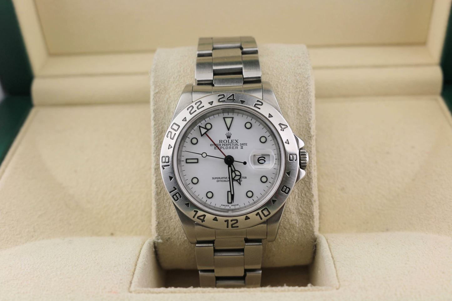1991 Rolex Explorer II 16570 White Dial SS Oyster 2010 RSC Card 40mm