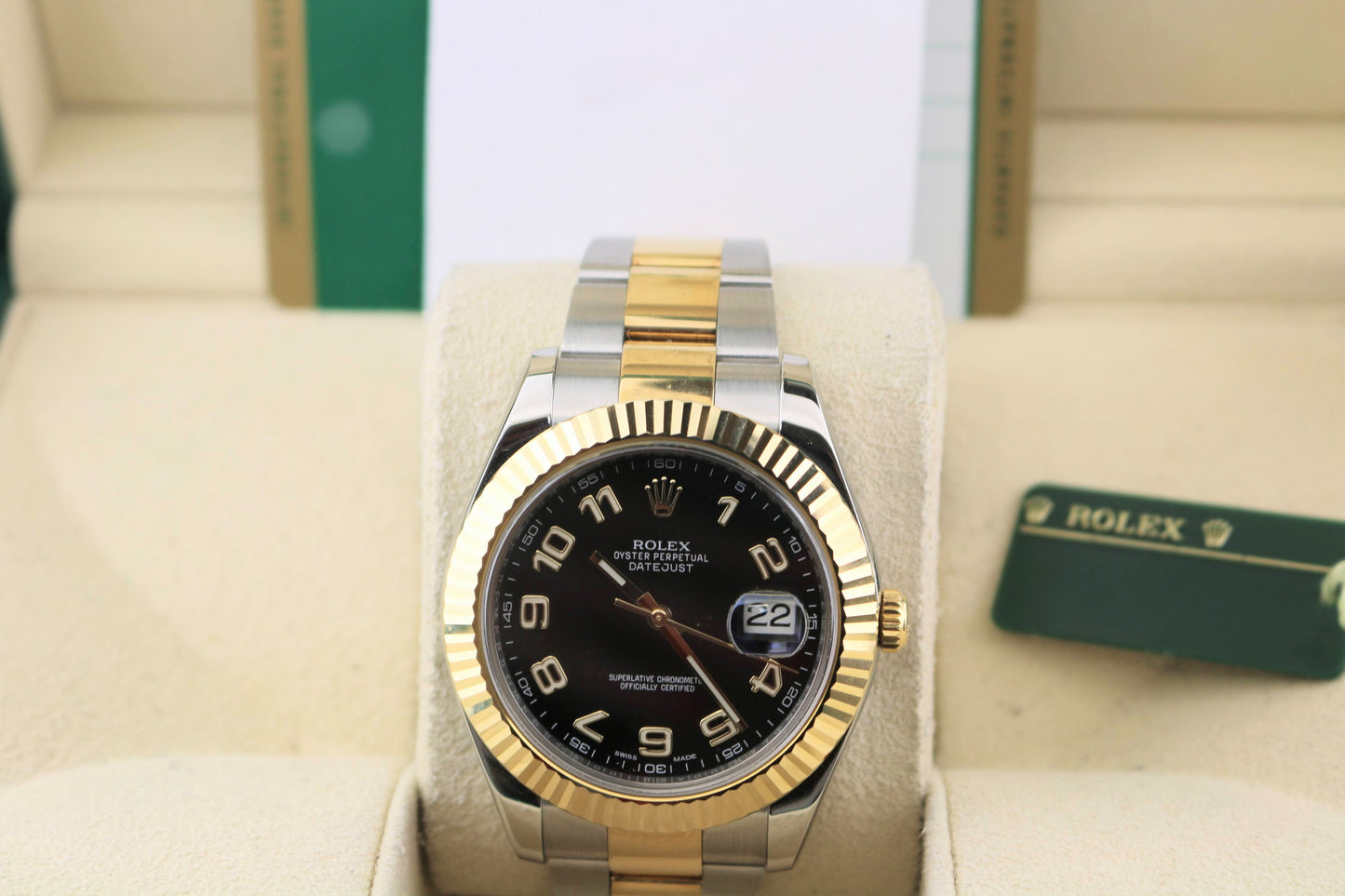 2015 Rolex Datejust 116333 Black Arabic Dial TT Oyster With Papers 41mm