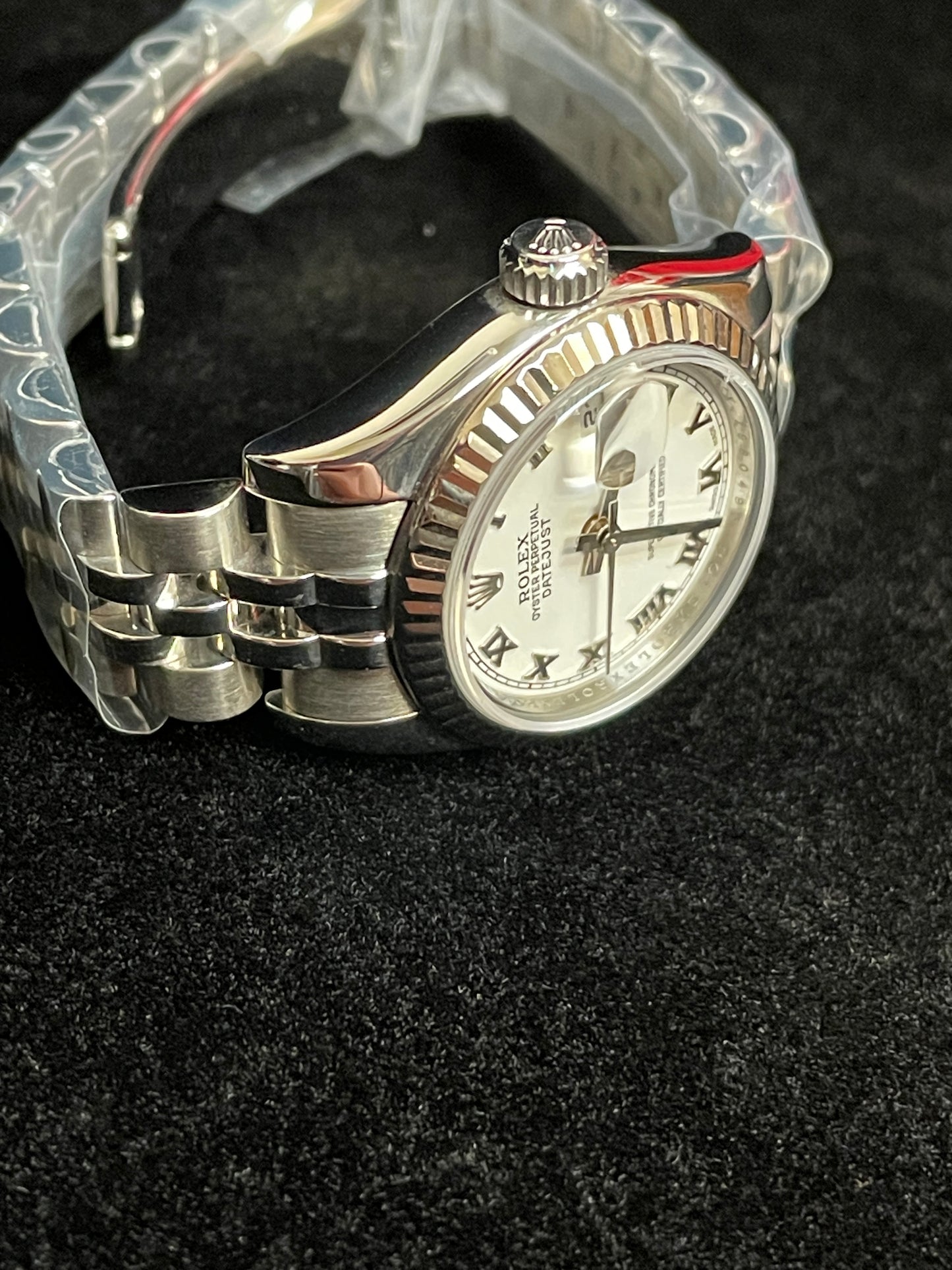 2009 Rolex Ladies Datejust 179174 White Roman SS Jubilee With Papers 26mm