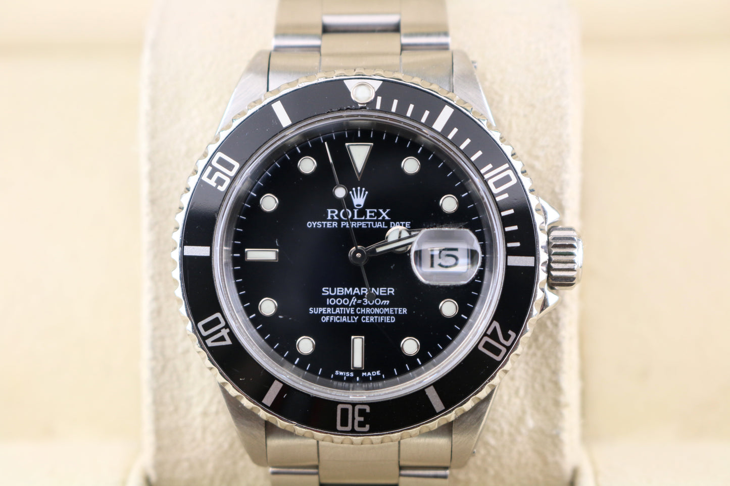 1990 Rolex Submariner 16610 Black Dial SS Oyster No Papers 40mm
