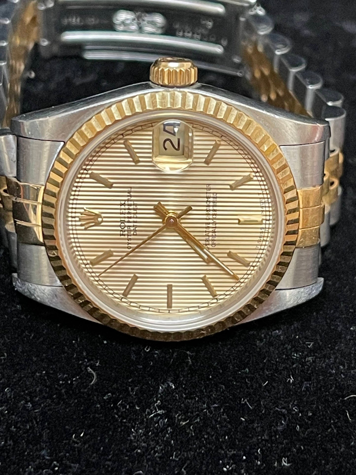 1993 Rolex Datejust 68273 Champagne Tapestry Dial TT Jubilee No Papers 31mm
