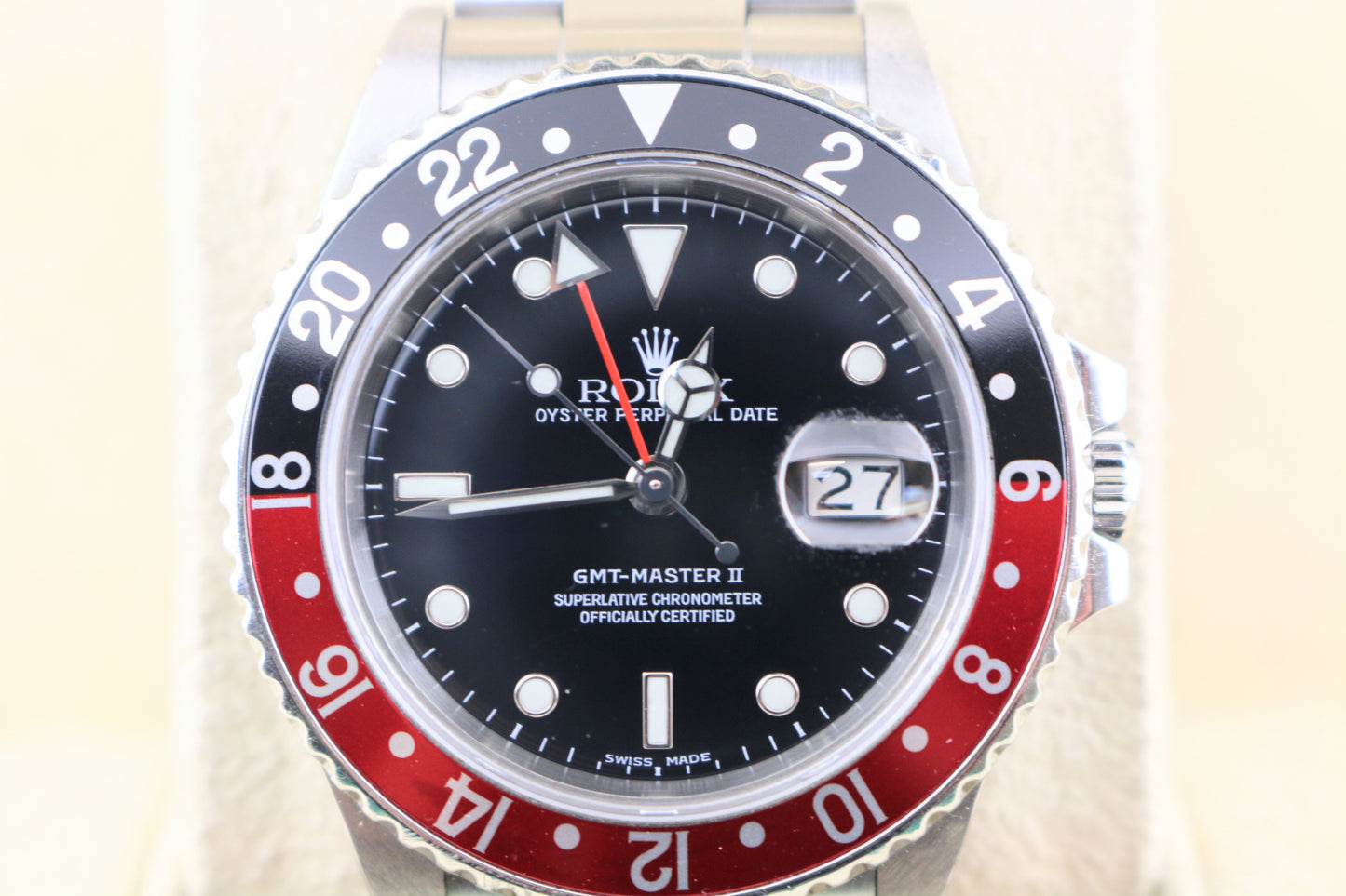 1984 Rolex GMT Master II Fat Lady 16760 Black Dial SS Oyster No Papers 40mm