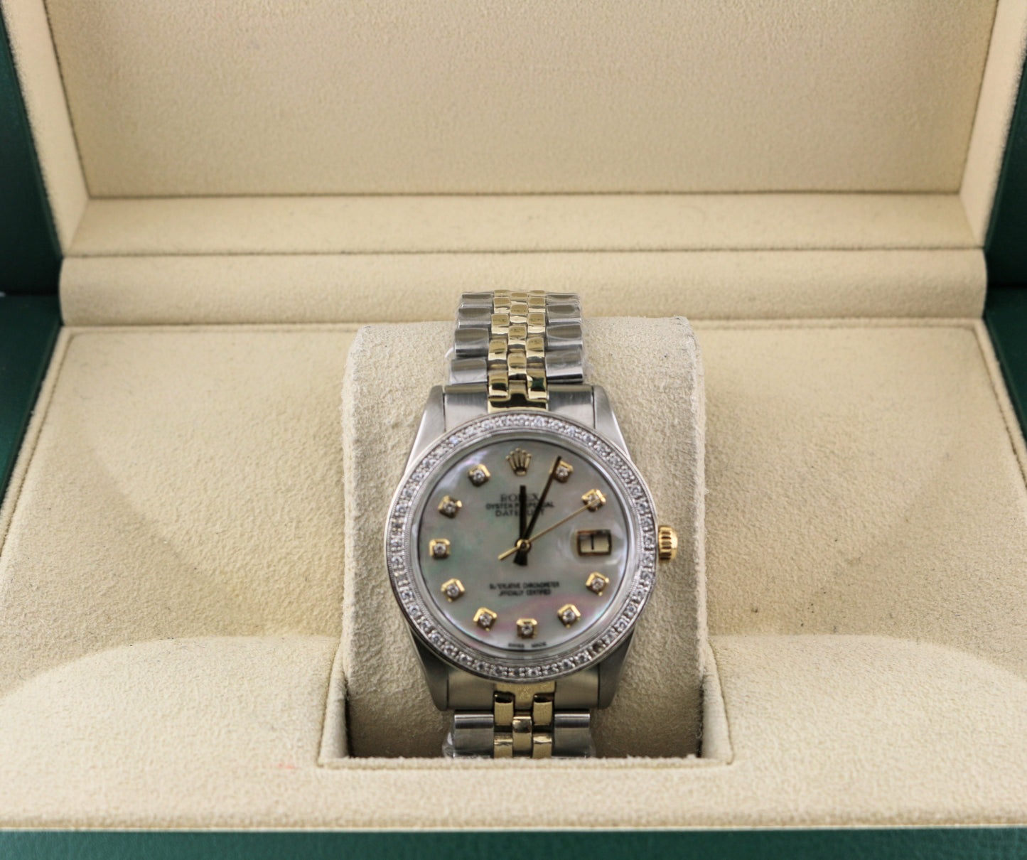 1969 Rolex Datejust 1625 MOP Diamond Dial TT Jubilee No Papers 36mm