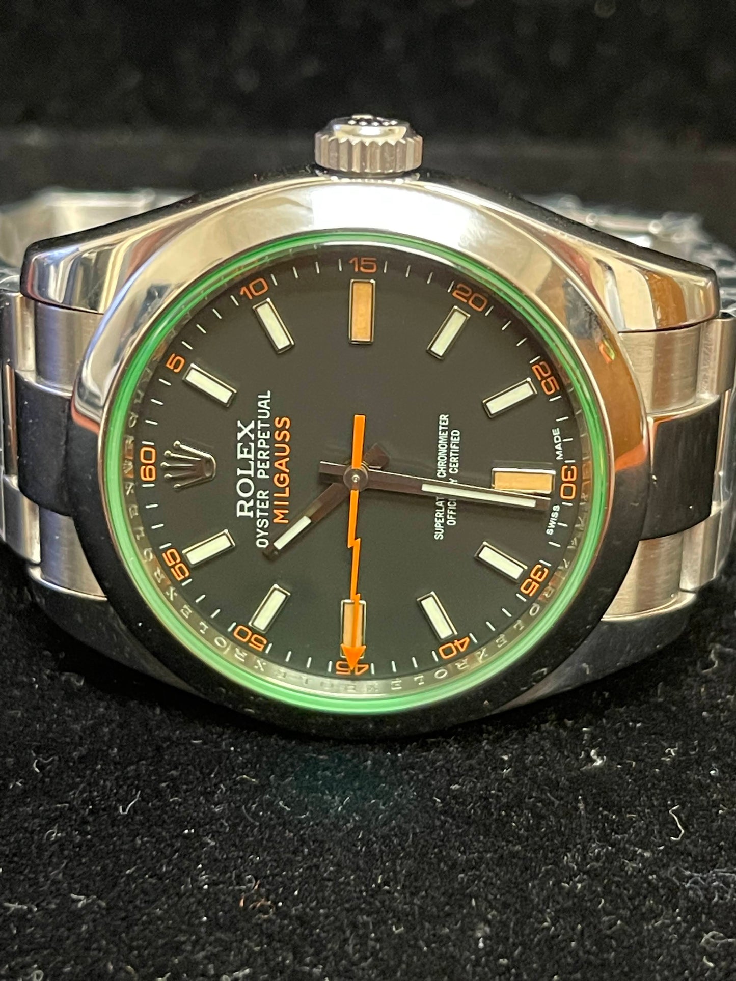 2014 Rolex Milgauss 116400GV Black Dial SS Oyster No Papers 40mm