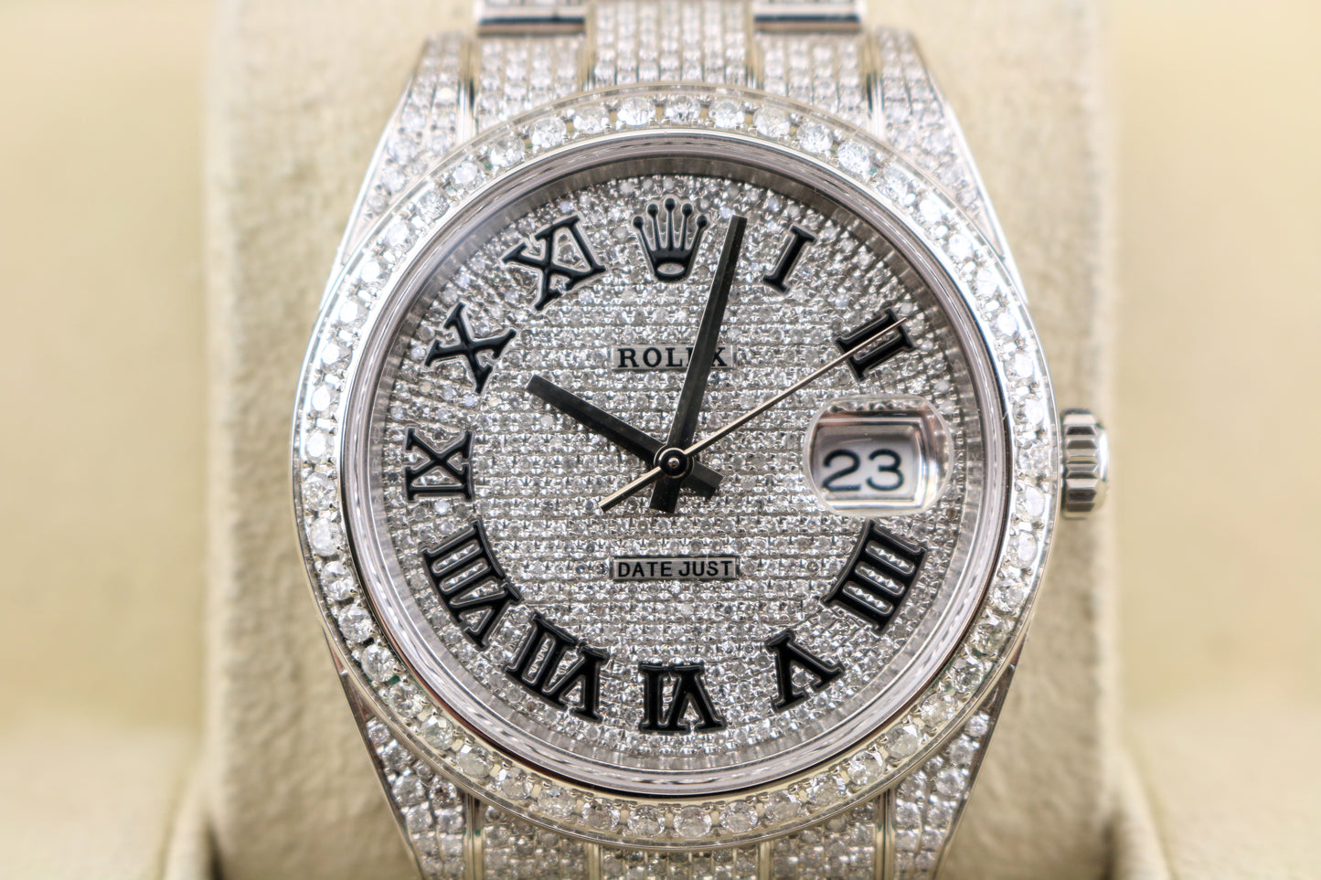 2021 Rolex Datejust 126300 Diamond Iced Out Paved SS Oyster With Papers 41mm