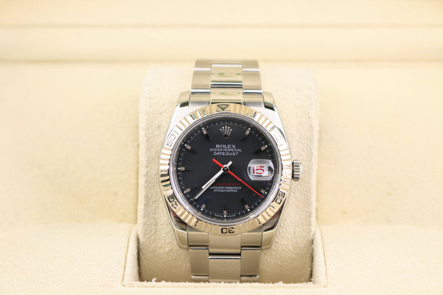 2007 Rolex Datejust Turnograph 116264 Black Dial SS Oyster No Papers 36mm