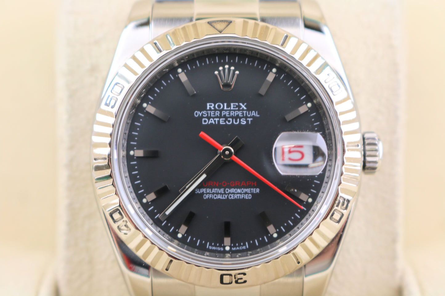 2007 Rolex Datejust Turnograph 116264 Black Dial SS Oyster No Papers 36mm