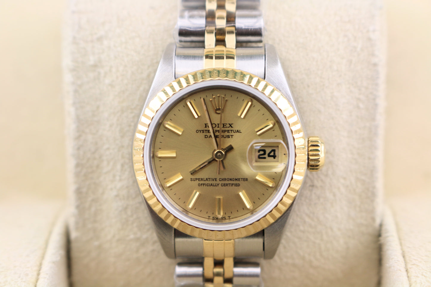 1995 Rolex Ladies Datejust 69173 Champagne Dial TT Jubilee No Papers 26mm