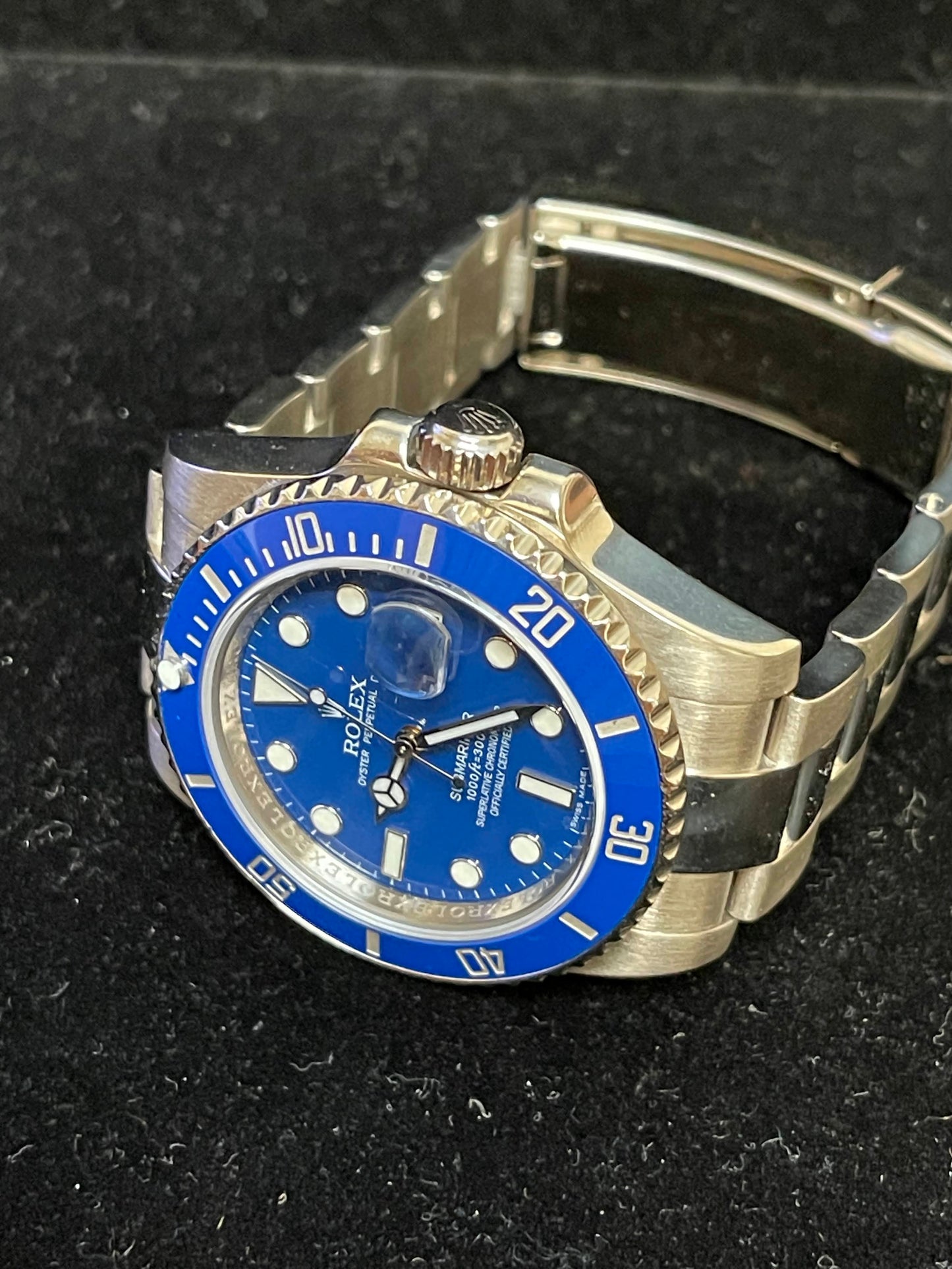 2009 Rolex Submariner 116619 Smurf 18kt WG Oyster No Papers 40mm