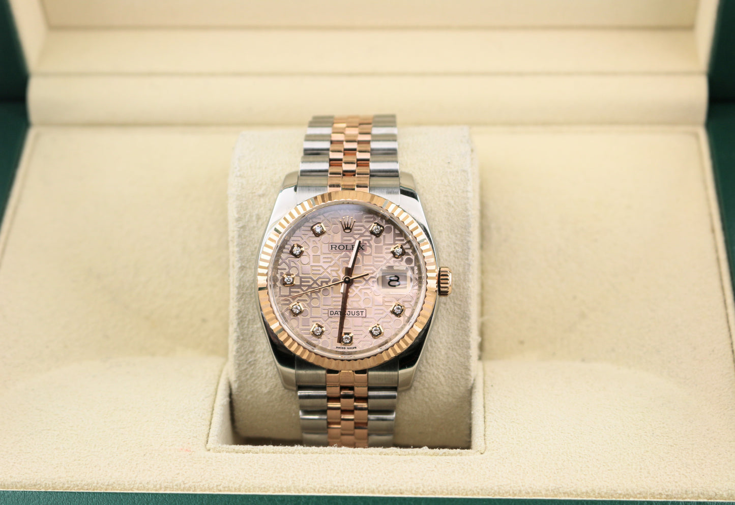 2009 Rolex Datejust 116231 Jubilee Diamond Dial TT Rose Jubilee No Papers 36mm