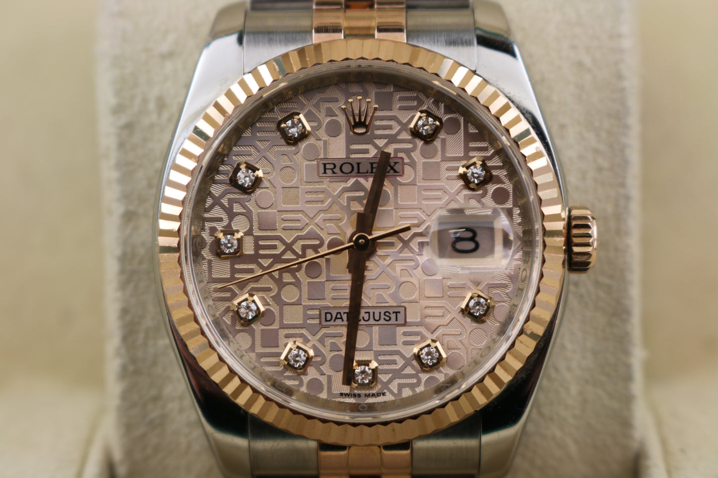 2009 Rolex Datejust 116231 Jubilee Diamond Dial TT Rose Jubilee No Papers 36mm