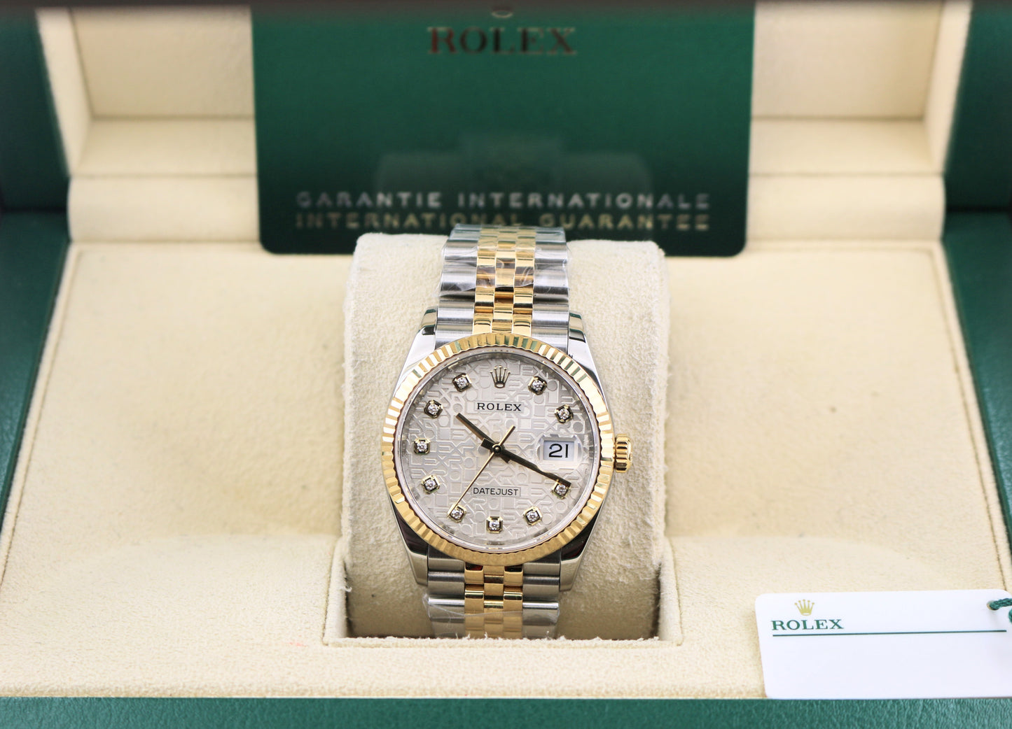 2021 Rolex Datejust 126233 Silver Jubilee Diamond Dial TT Jubilee W Papers 36mm