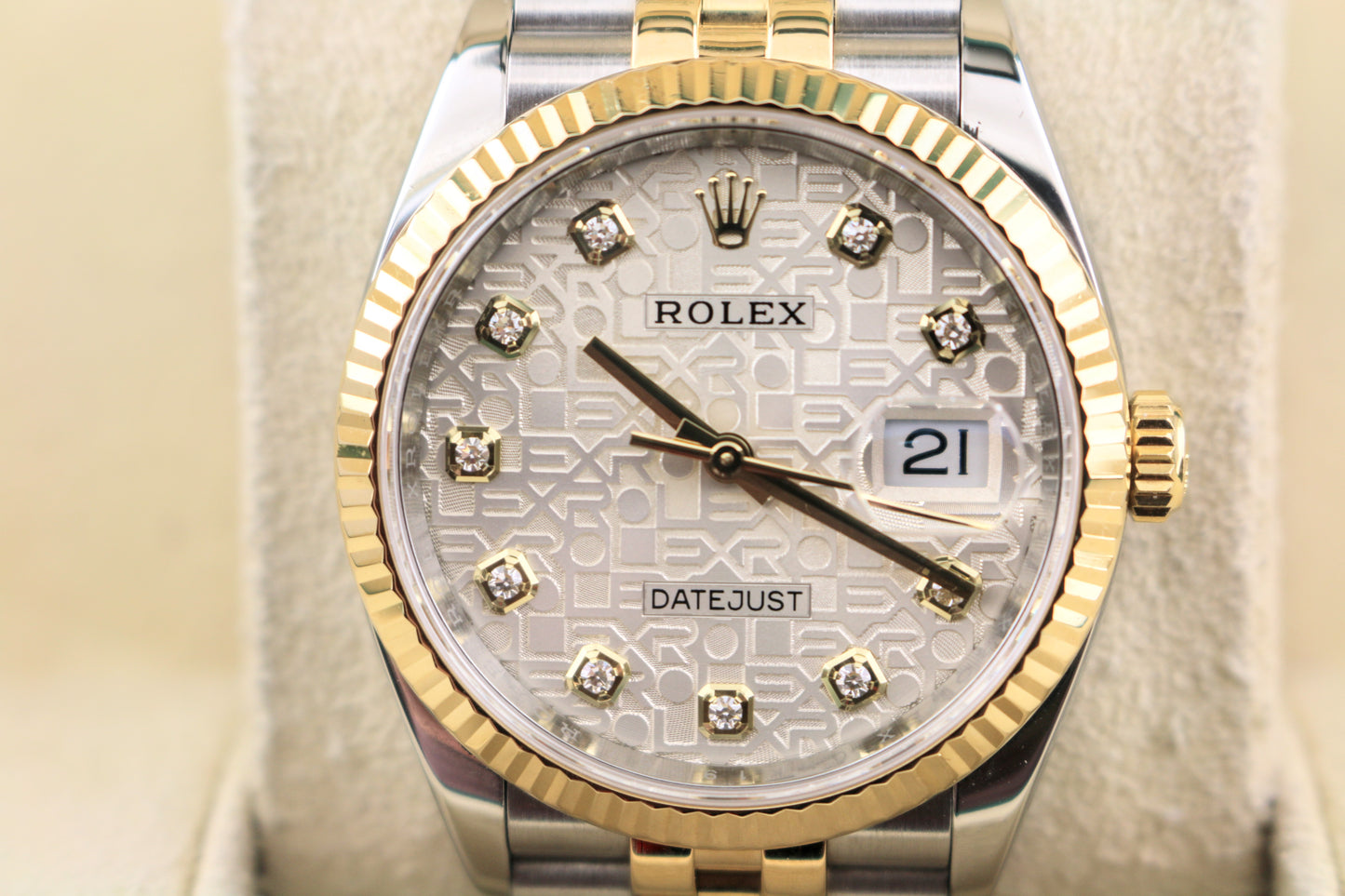 2021 Rolex Datejust 126233 Silver Jubilee Diamond Dial TT Jubilee W Papers 36mm