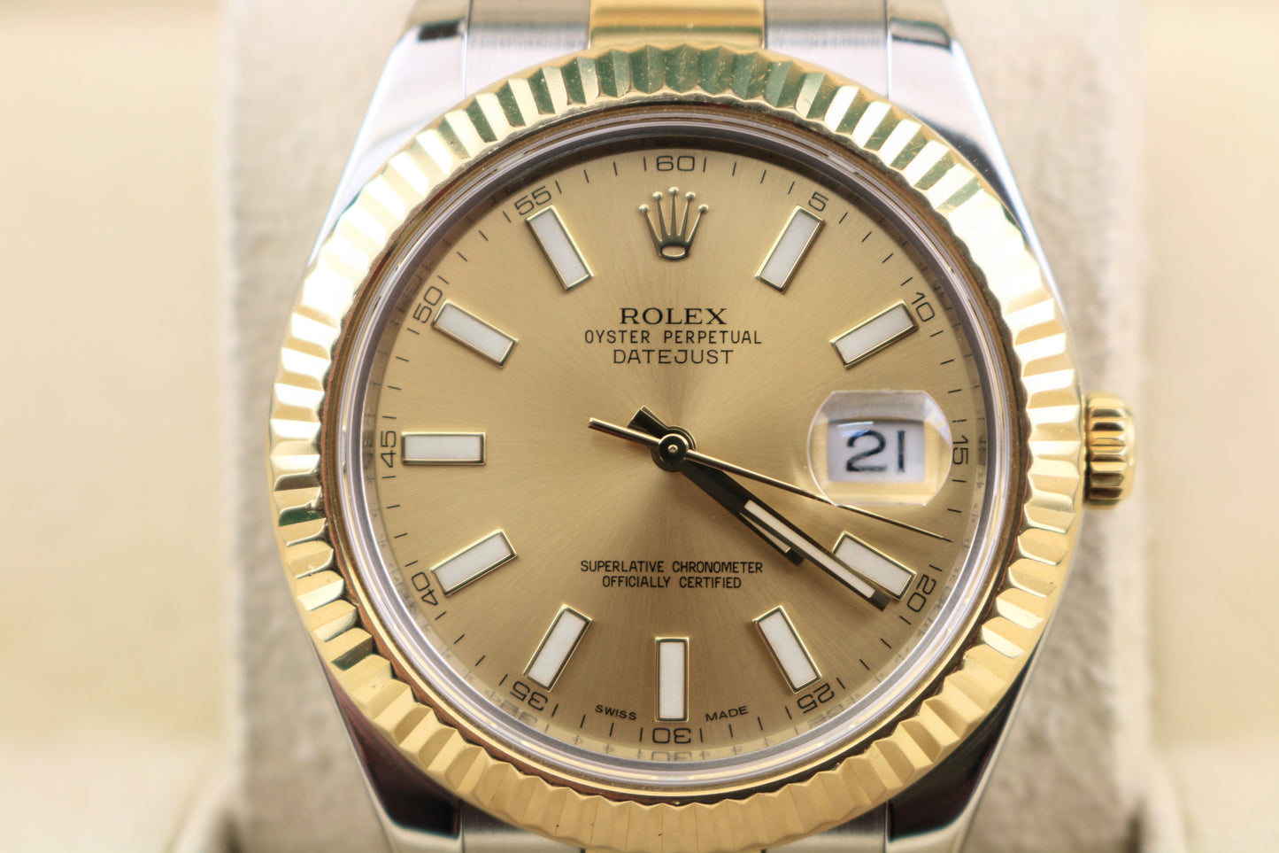 2009 Rolex Datejust 116333 Champagne Dial TT Oyster No Papers 41mm