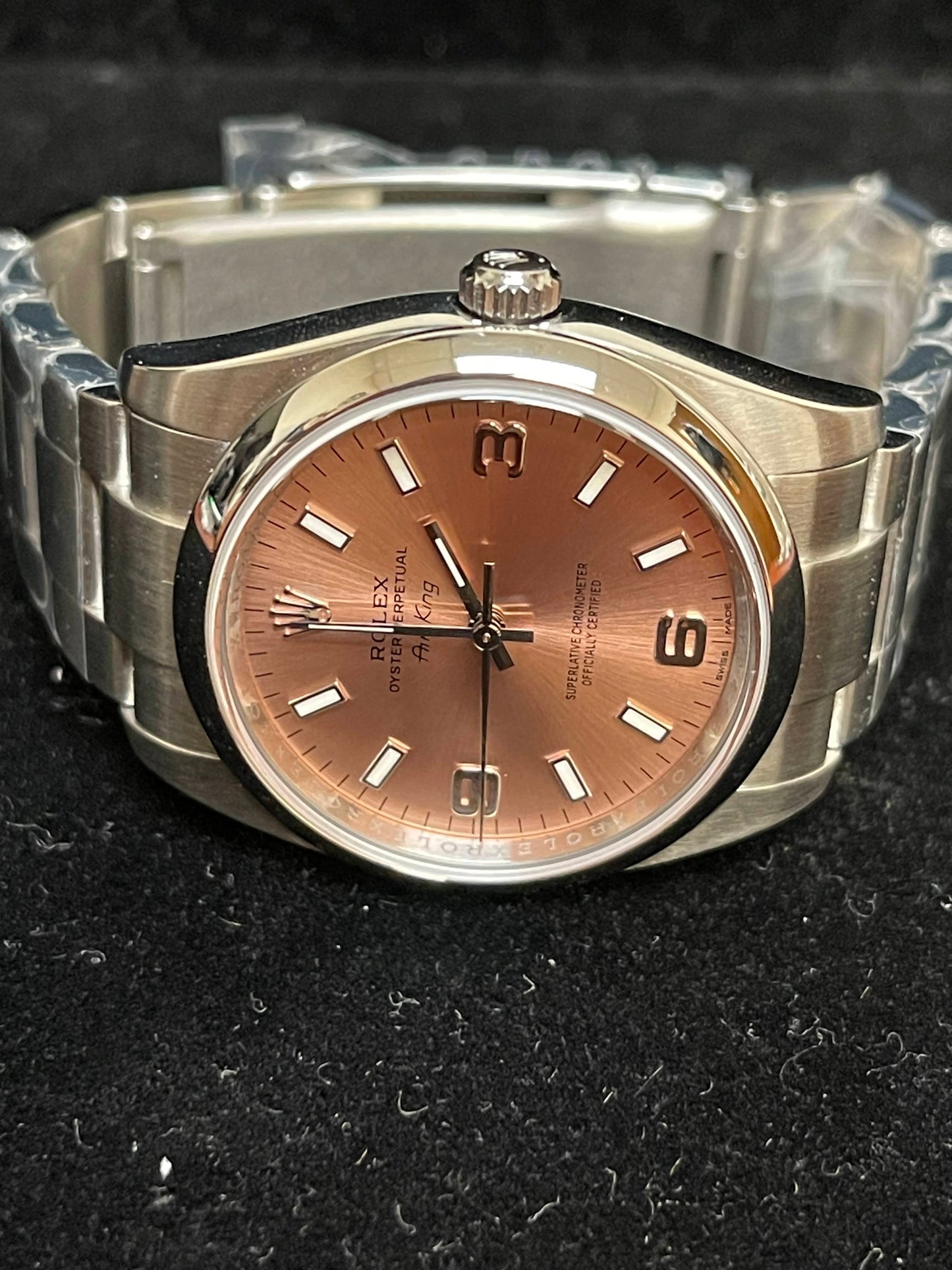 2014 Rolex Air King 114200 Pink Dial SS Oyster No Papers 34mm