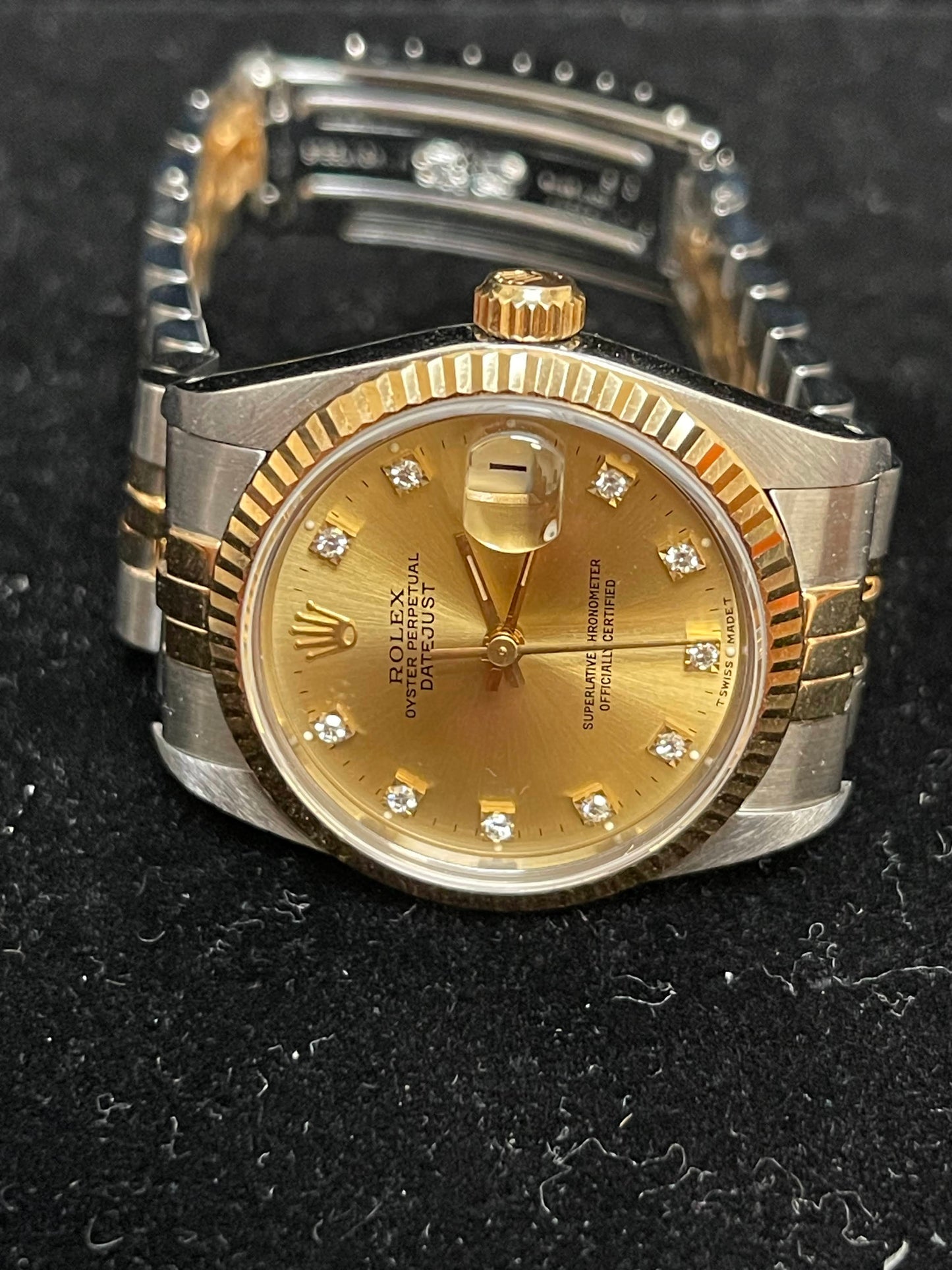 1991 Rolex Datejust 68273 Champagne Diamond Dial TT Jubilee No Papers 31mm