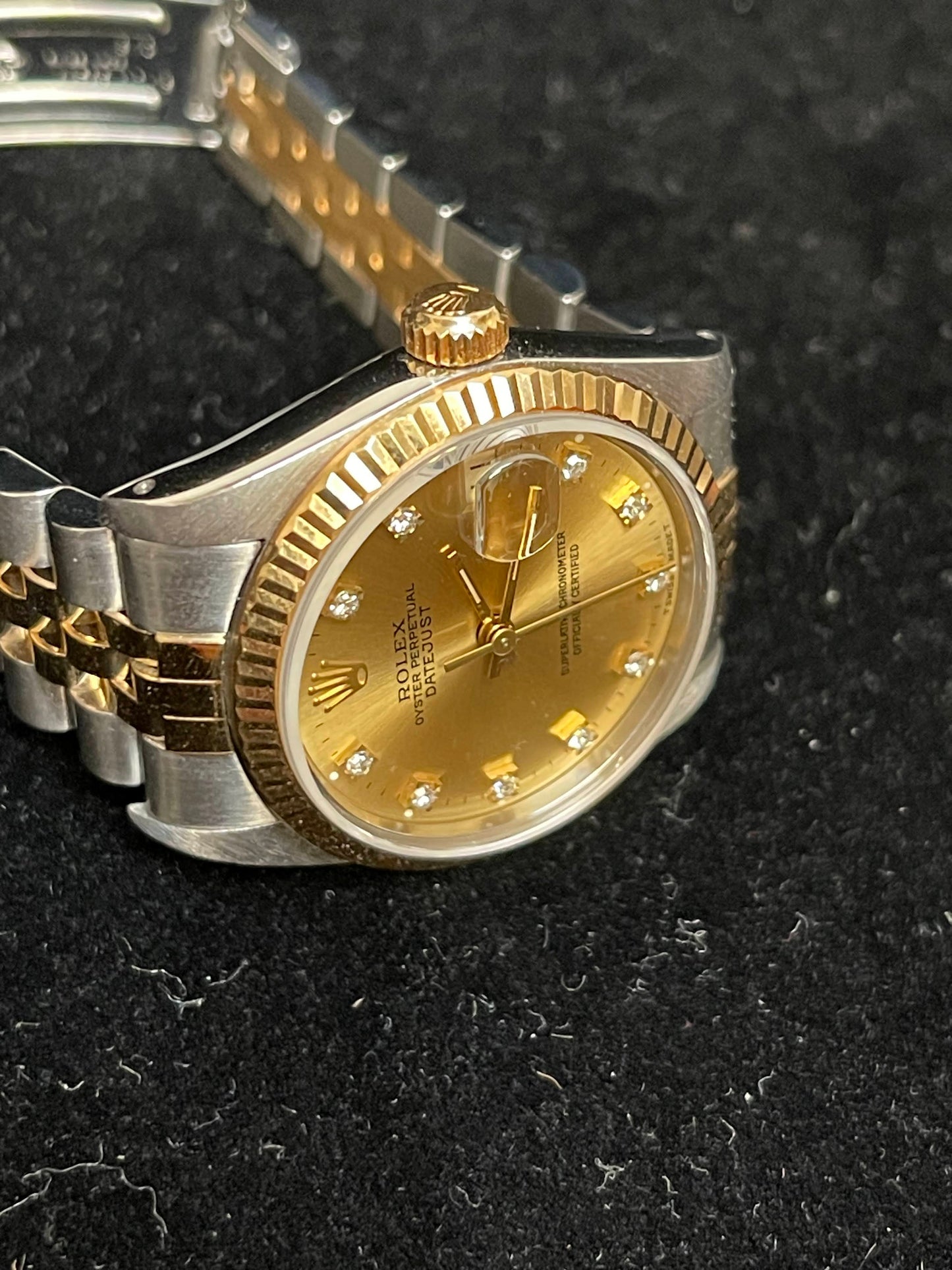 1991 Rolex Datejust 68273 Champagne Diamond Dial TT Jubilee No Papers 31mm