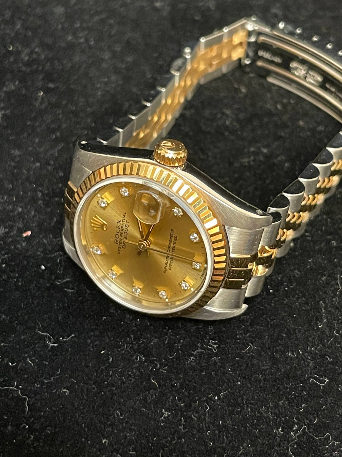 1991 Rolex Datejust 68273 Champagne Diamond Dial TT Jubilee No Papers 31mm