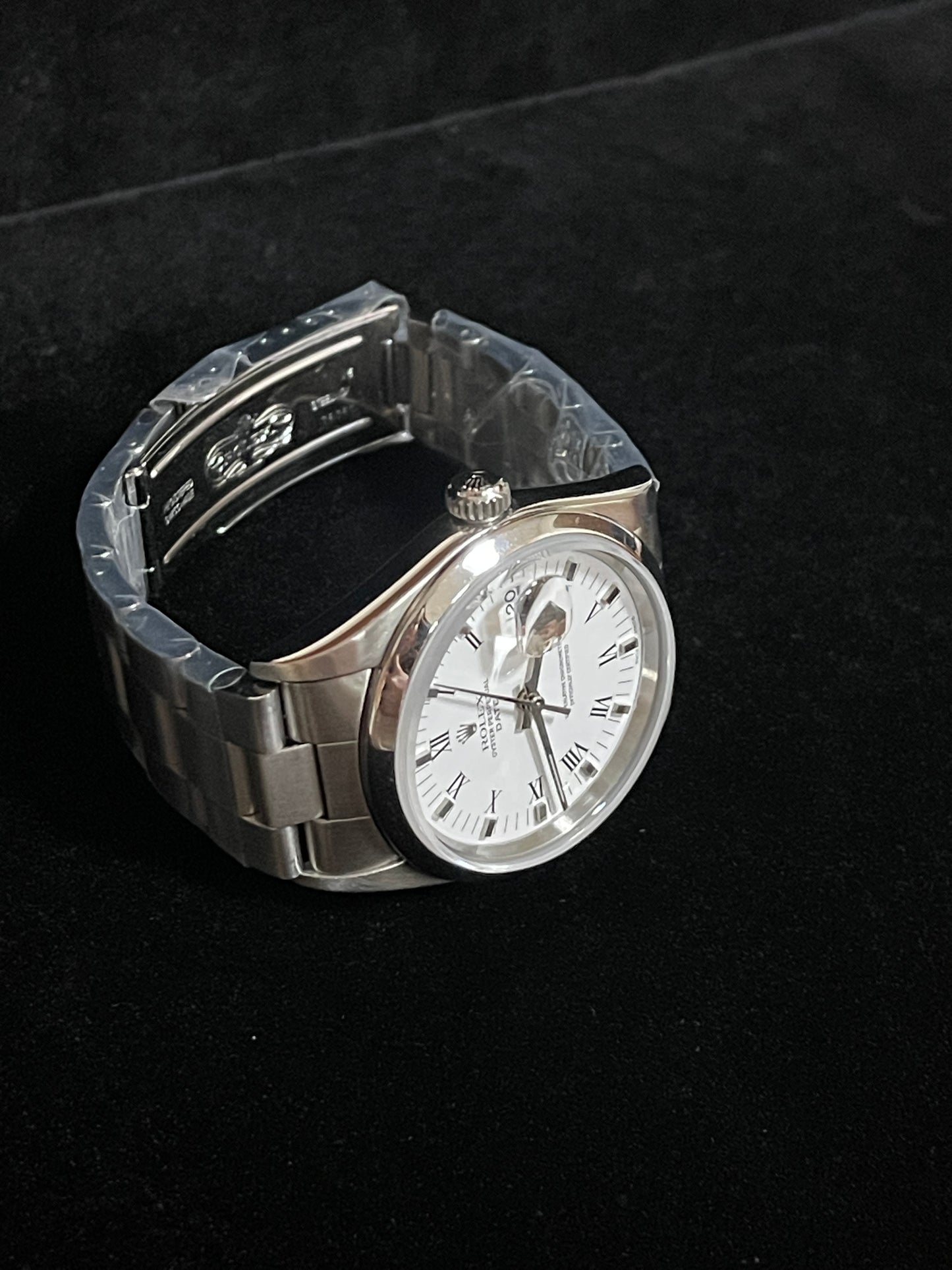 1996 Rolex Date 15200 White Roman Dial SS Oyster No Holes Case No Papers 34mm