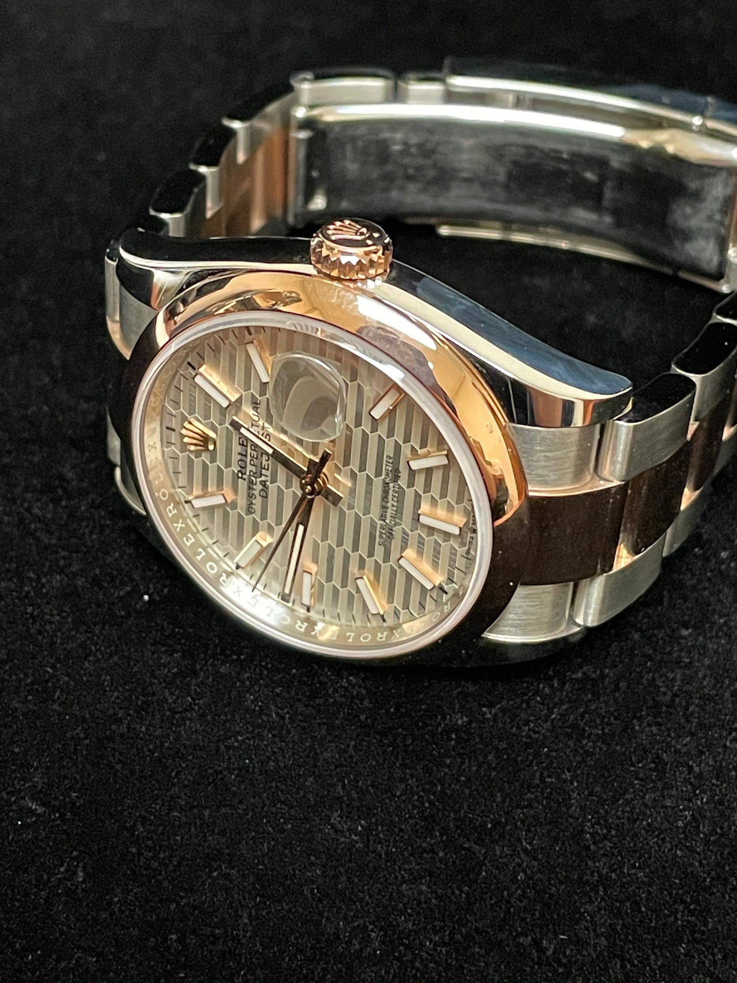 2023 Rolex Datejust 126201 Silver Motif Dial TT 18kt Oyster Rose W Papers 36mm