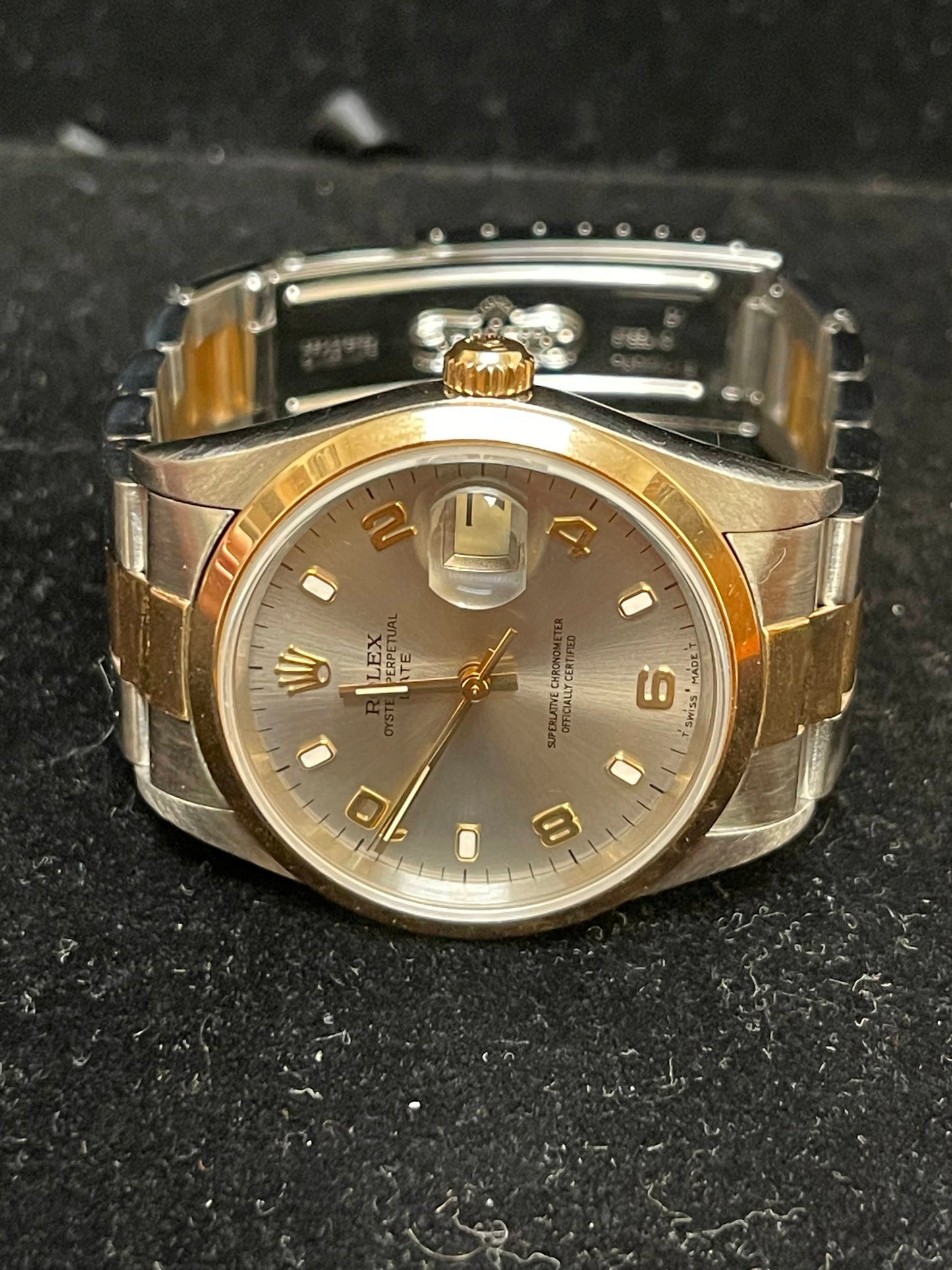 1996 Rolex Date 15203 Silver Arabic TT Oyster No Papers 34mm