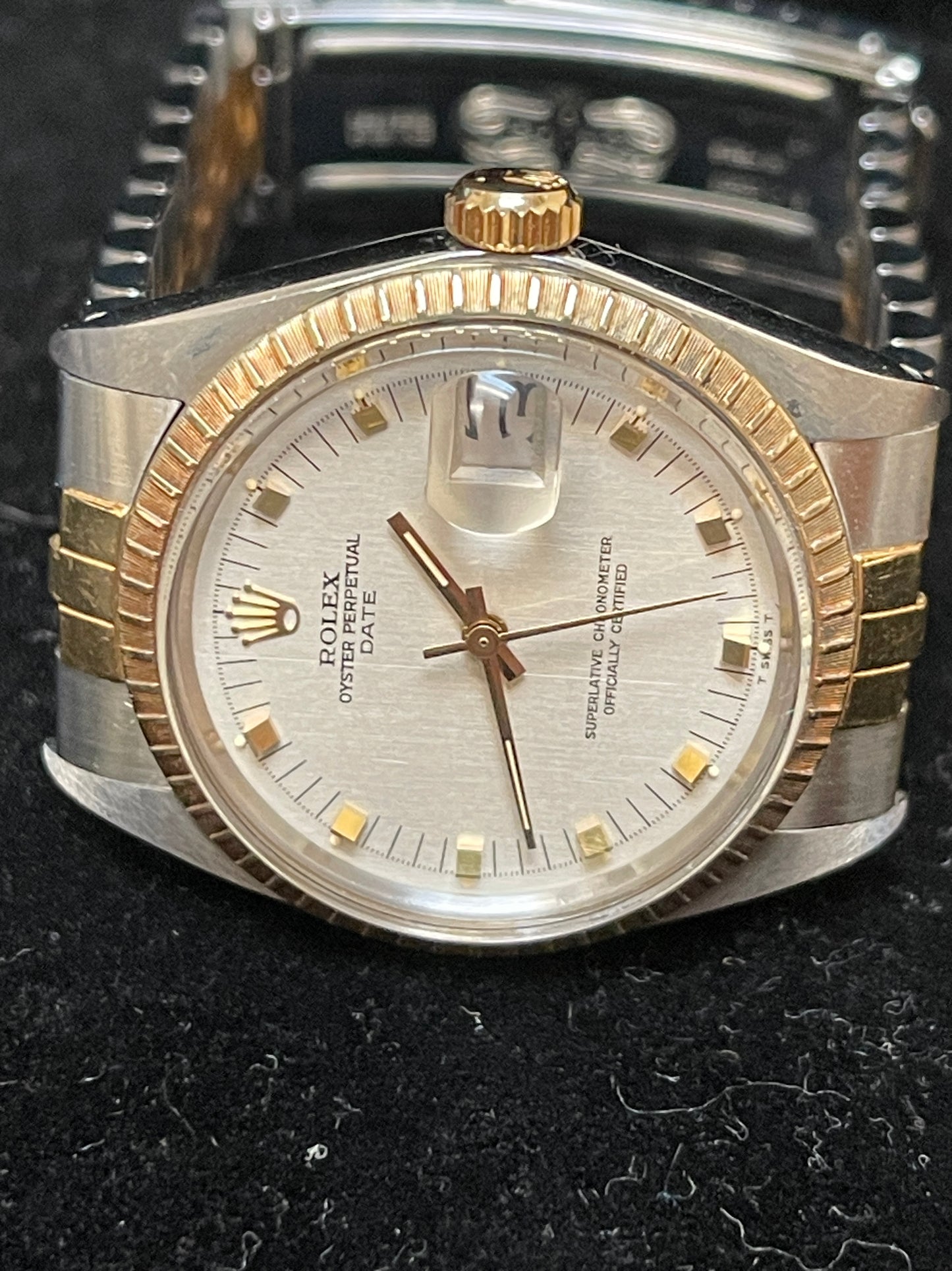 1972 Rolex Date 1505 Unpolished Silver Dial TT Jubilee No Papers 34mm