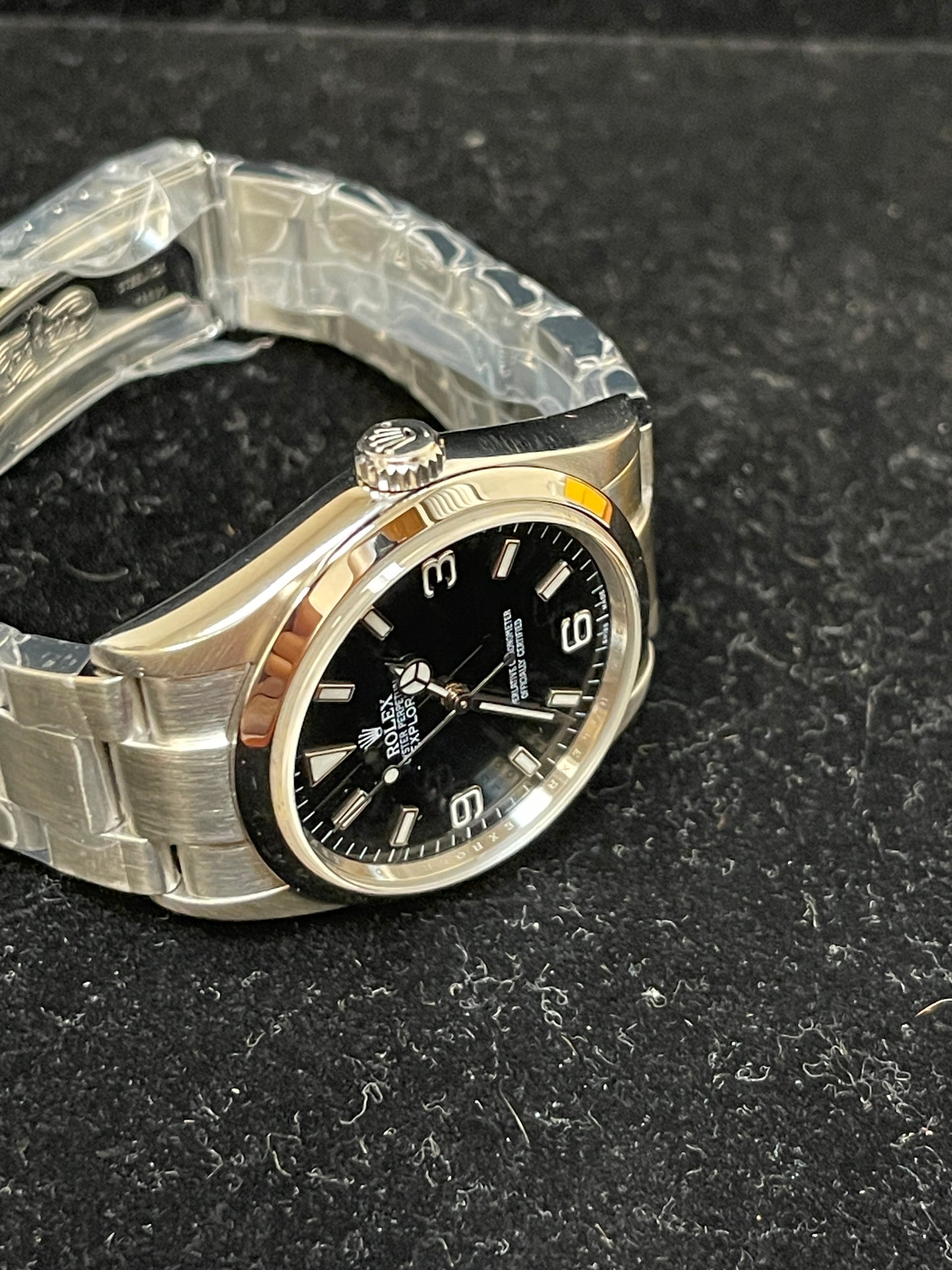 2008 Rolex Explorer 114270 Engraved Rehault Black Dial SS Oyster No Papers 36mm