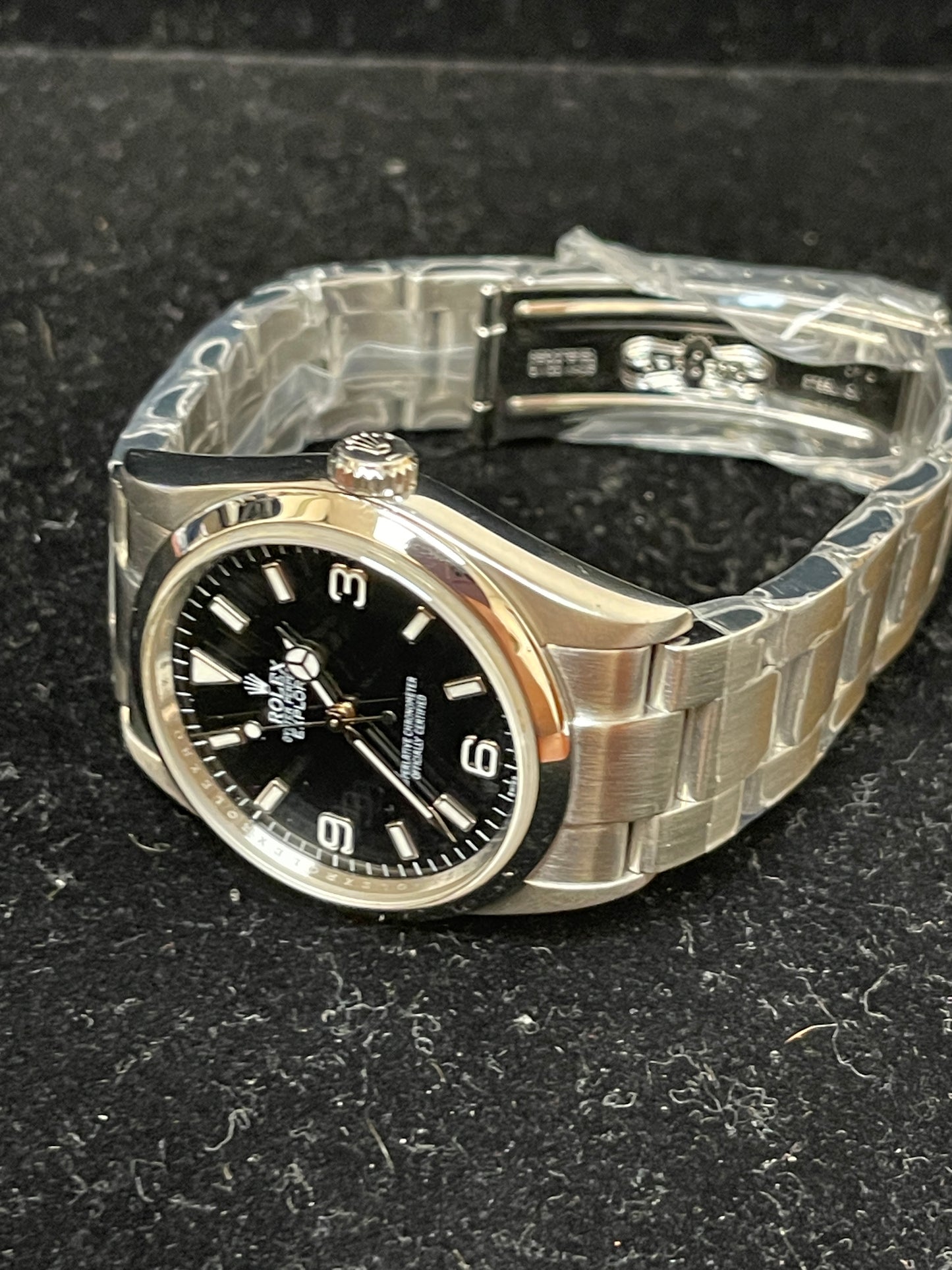 2008 Rolex Explorer 114270 Engraved Rehault Black Dial SS Oyster No Papers 36mm